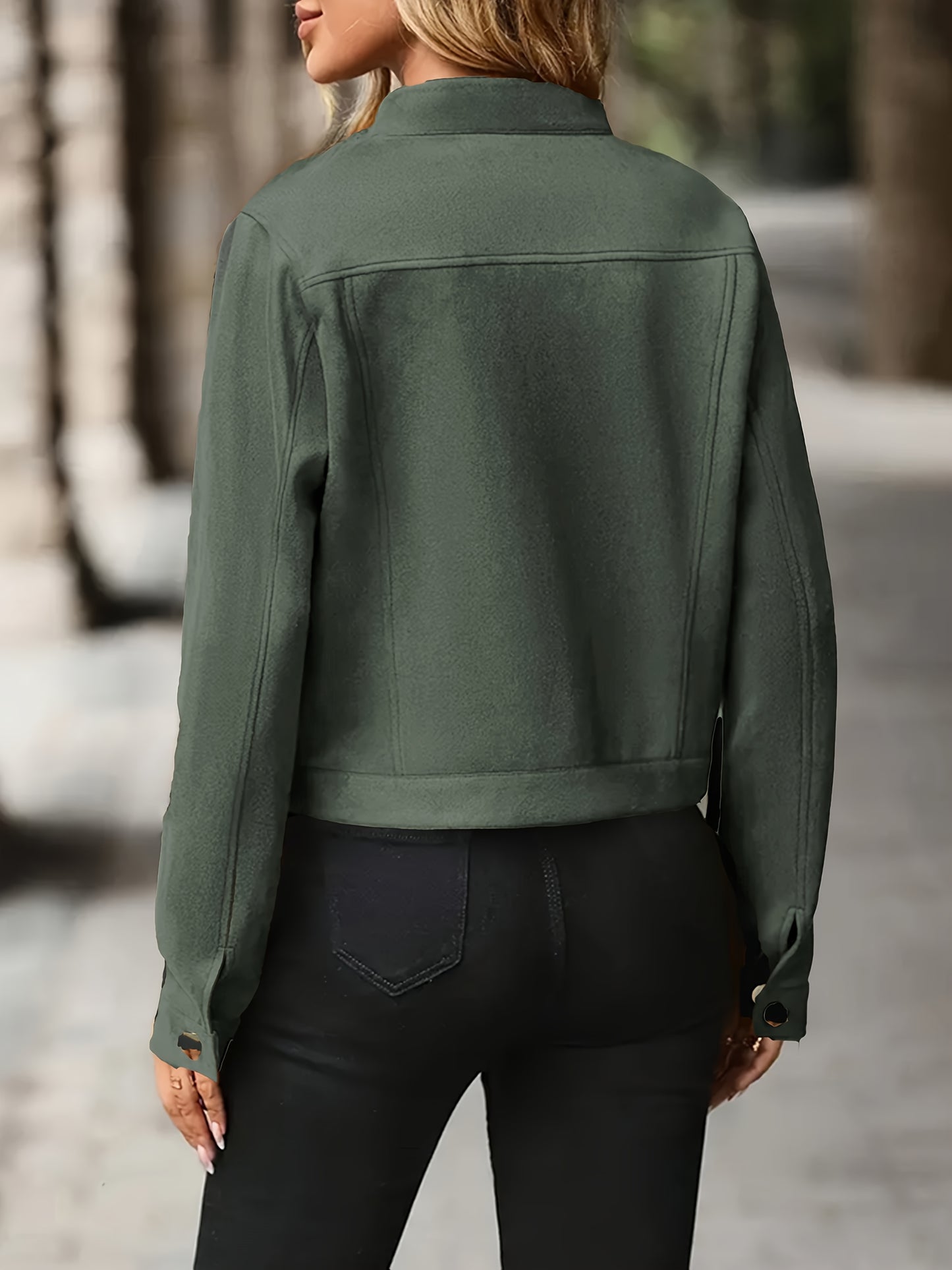 Veste en daim à manches longues d inspiration vintage du S au 2XL