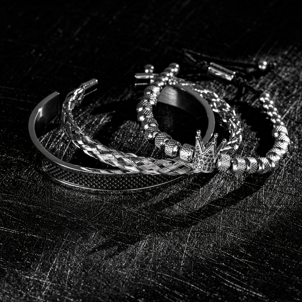 Ensemble de bracelets de luxe pour hommes avec couronne ( coffret non inclus ) MAEJORKEN