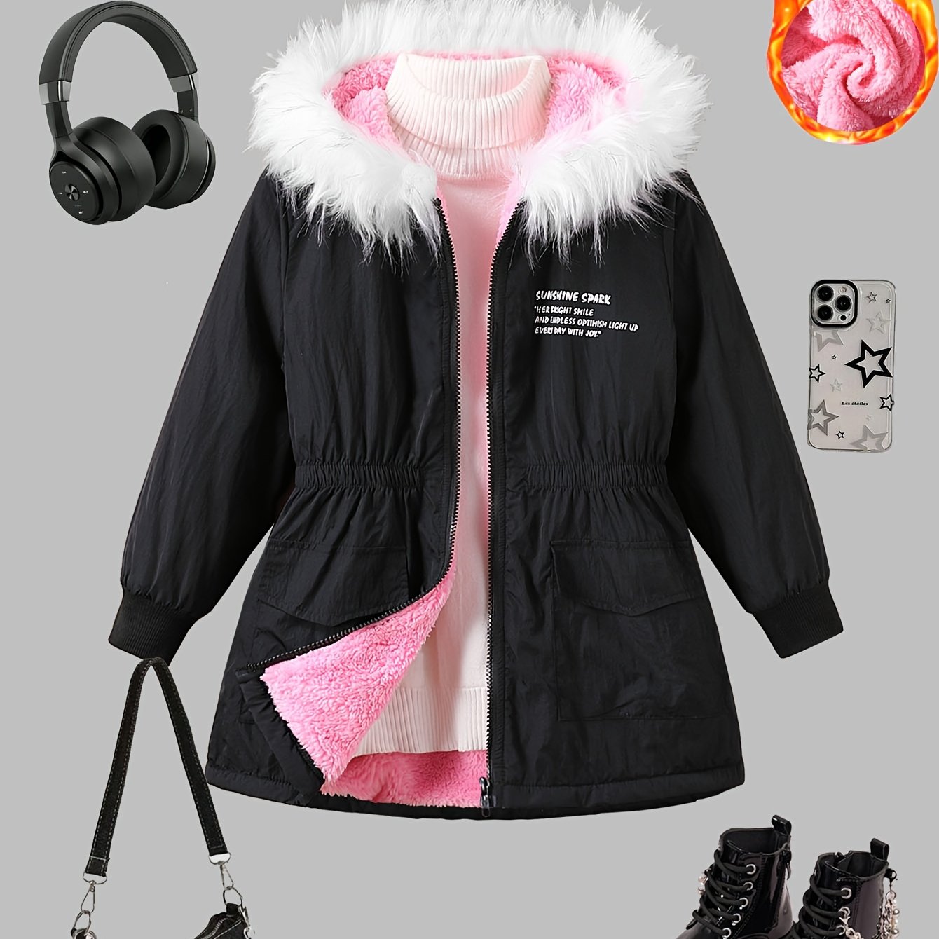 Parka avec doublure polaire pour filles du 7 ans au 16 ans MAEJORKEN