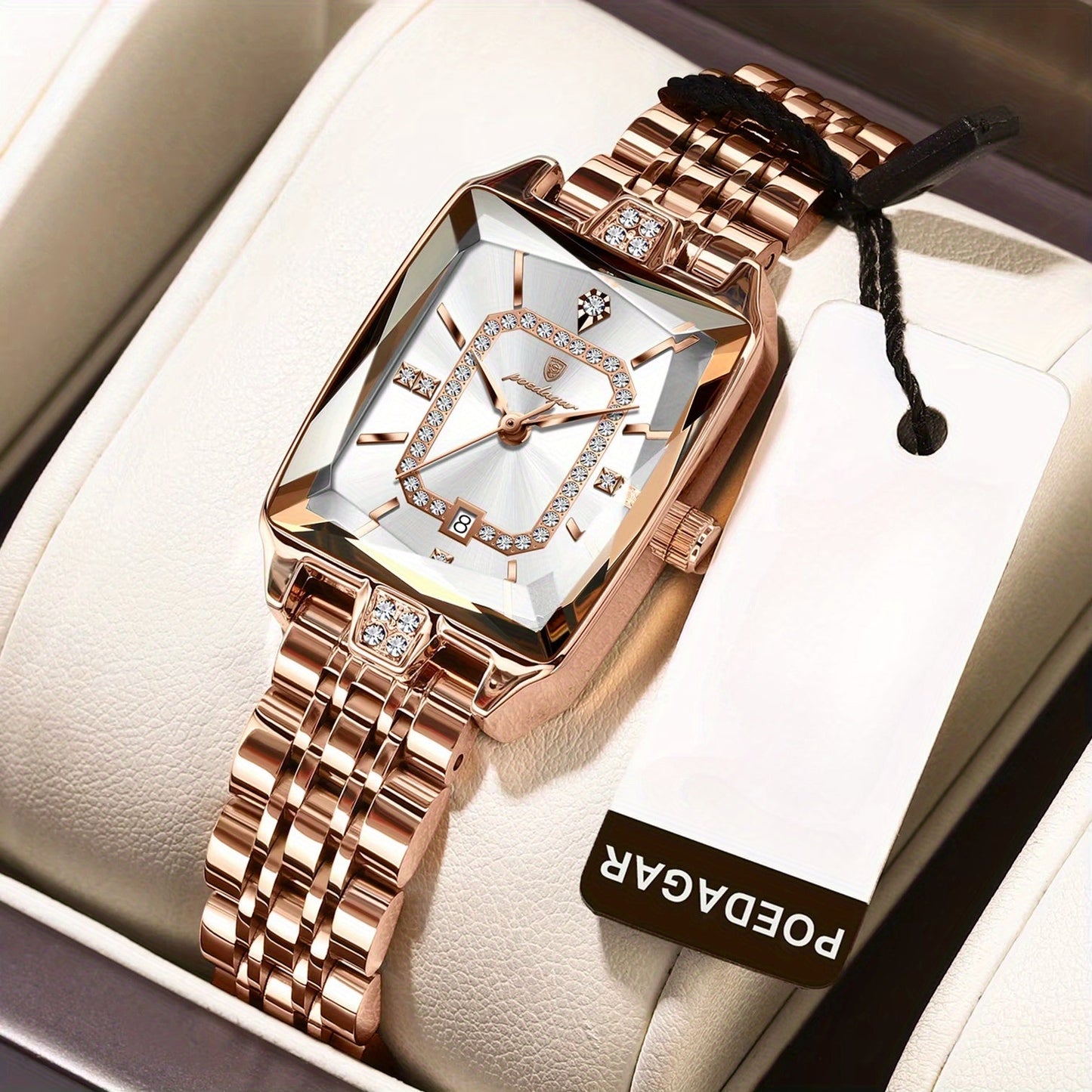 Montre à quartz élégante en acier inoxydable avec cadran lumineux ( coffret non inclus ) MAEJORKEN