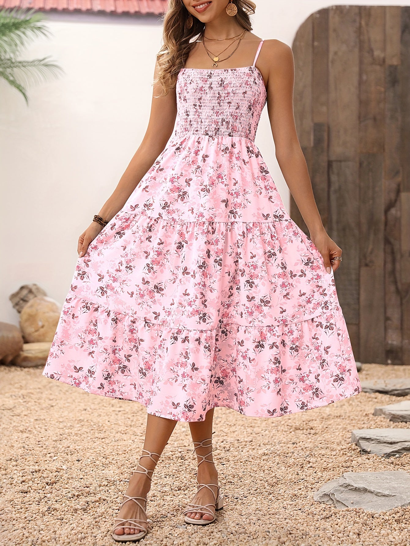 Robe froncé à imprimé floral du S au XL