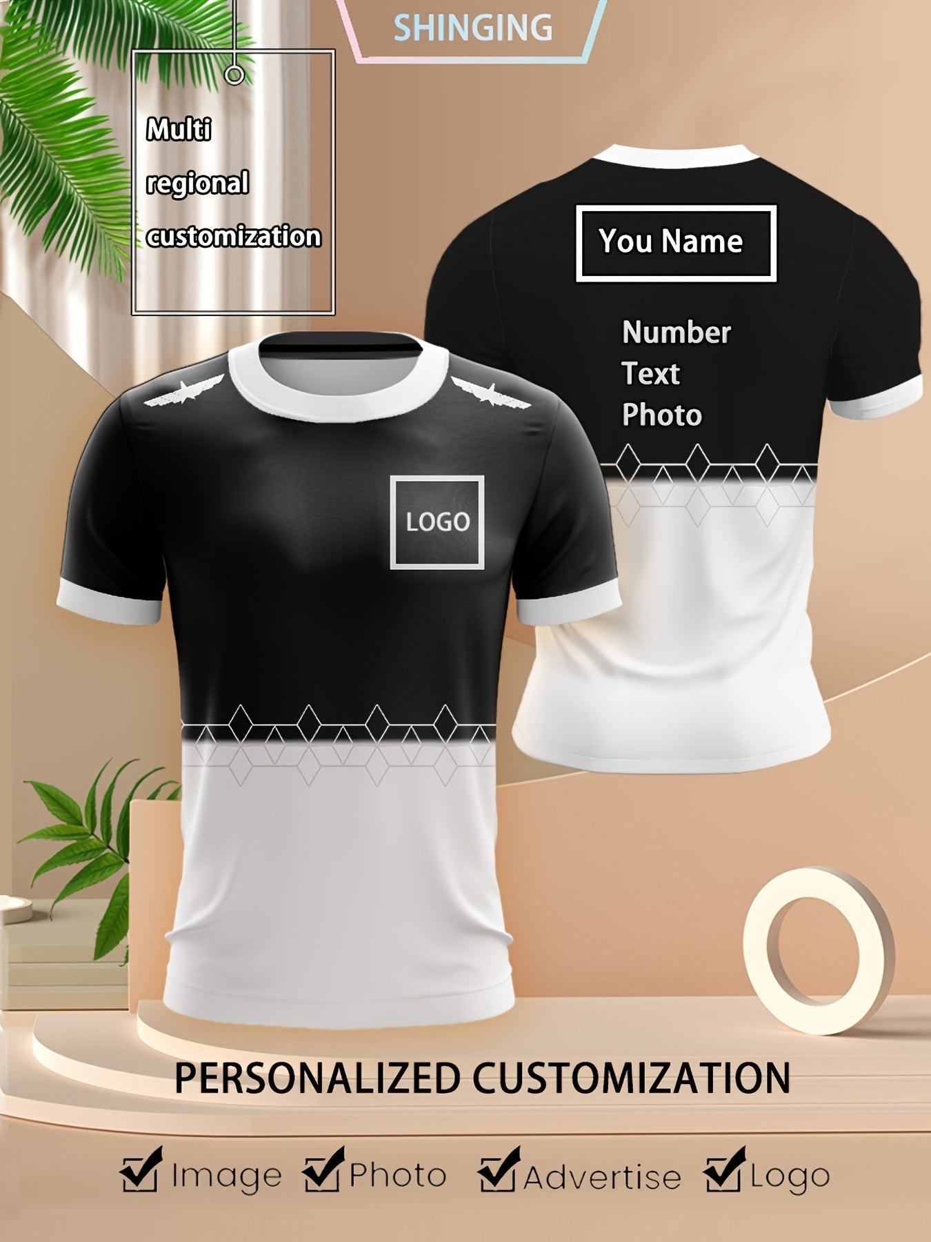 T-shirt de sport décontracté personnalisable imprimé dégradé du XXS au 3XL MAEJORKEN