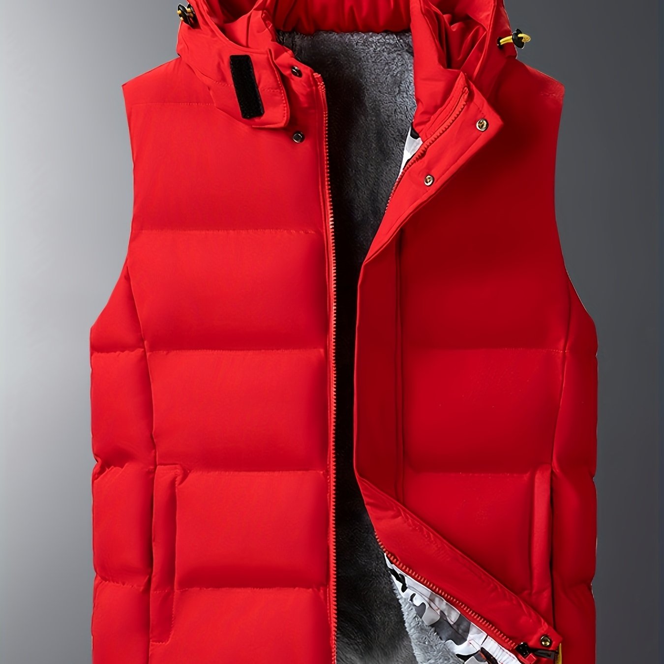 Gilet sans manches à capuche doublé polaire grande taille du 4XL au 7XL MAEJORKEN