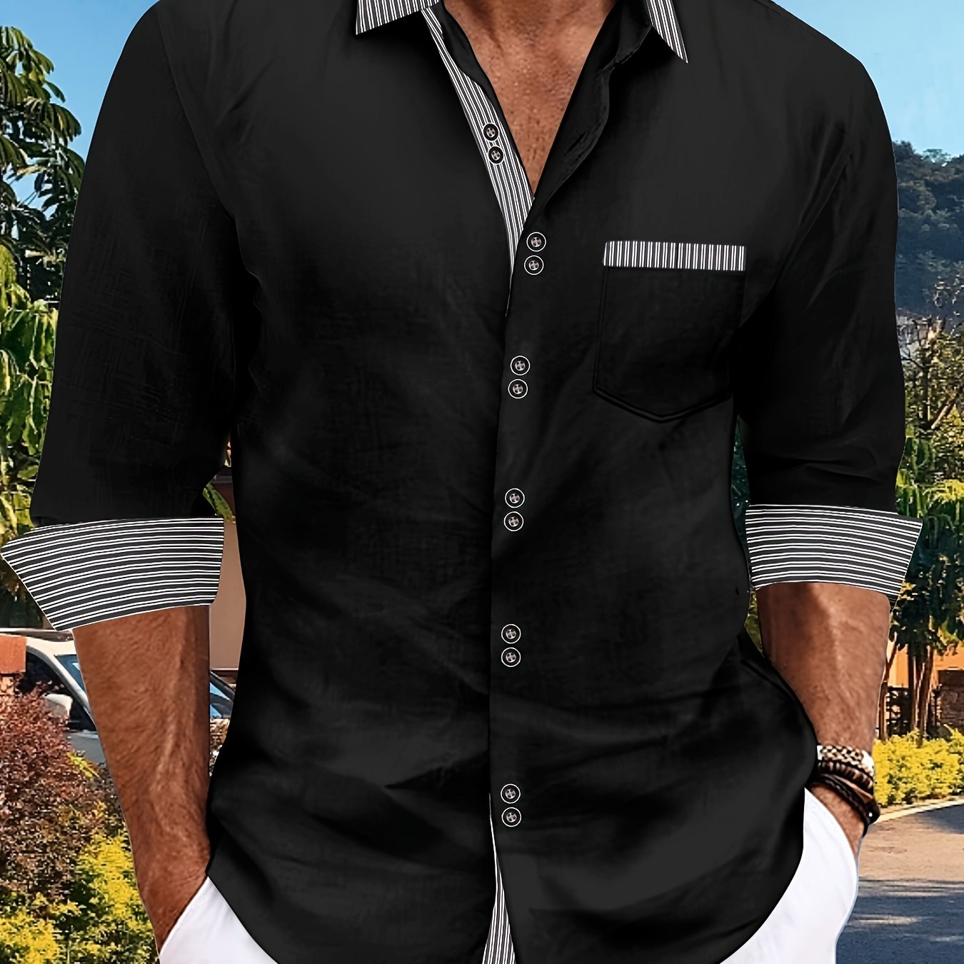 Chemise à manches longues 100 % coton du S au 3XL MAEJORKEN