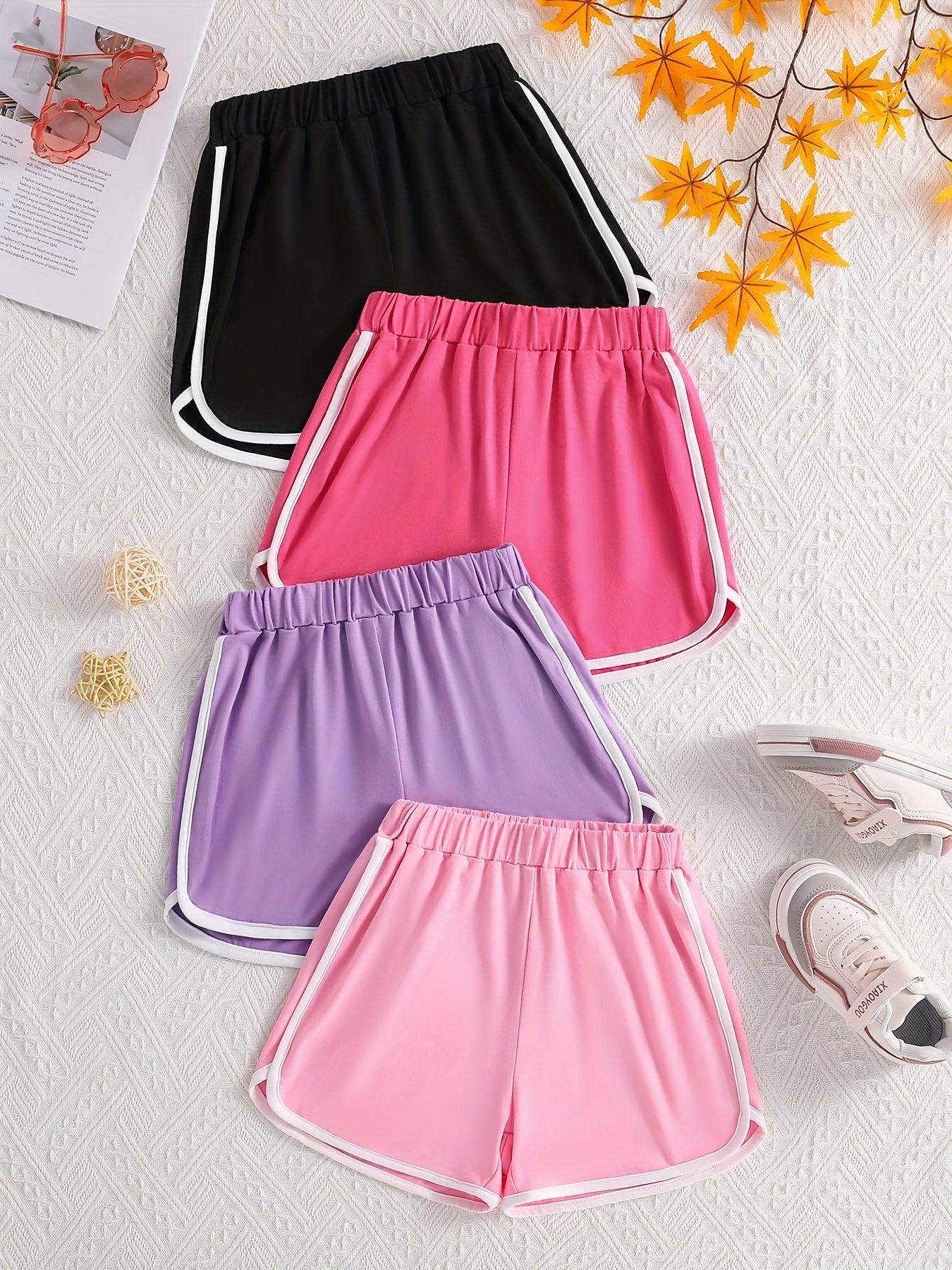 Lot de 4 shorts pour filles de 8 à 12 ans