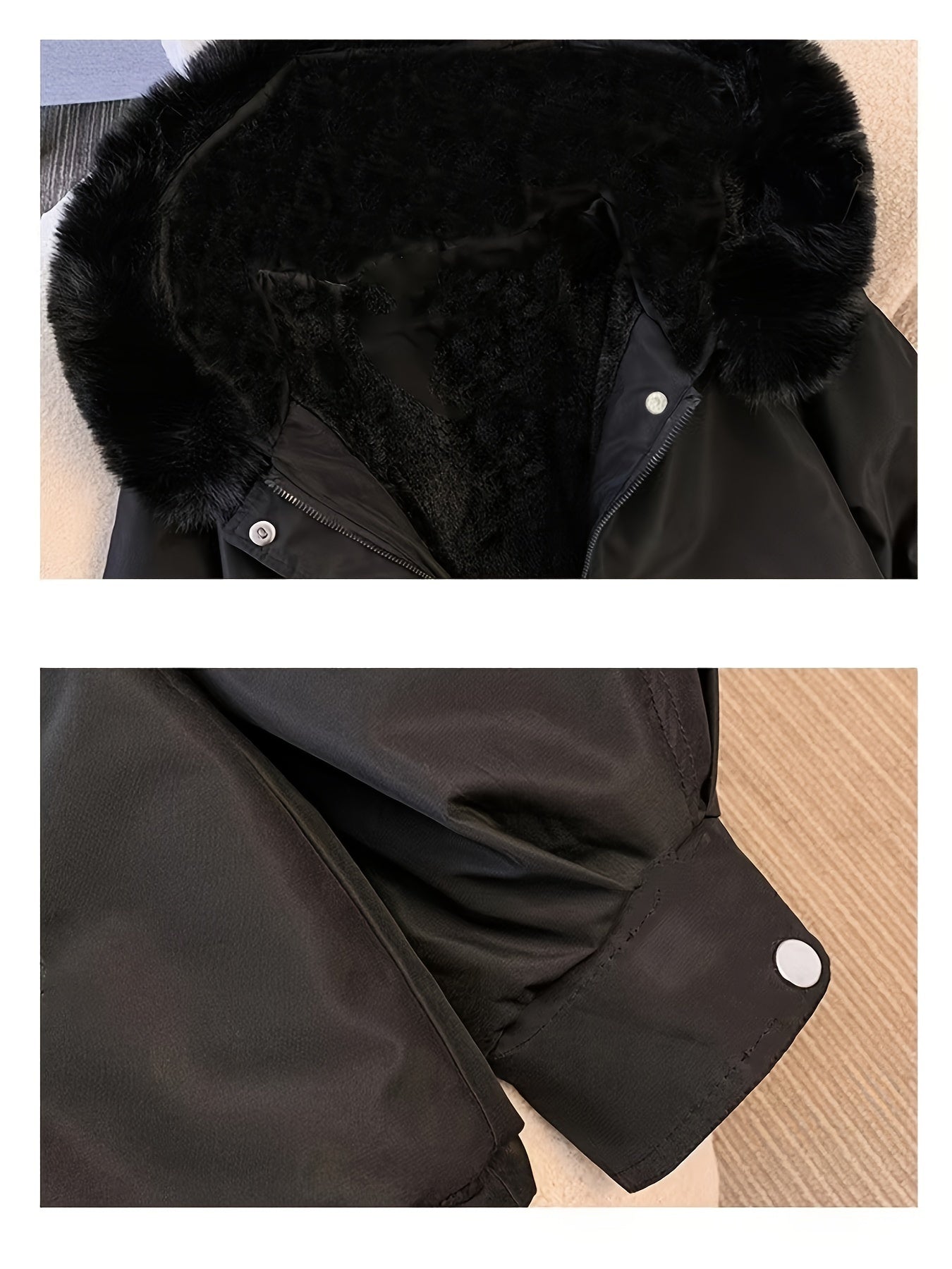 Parka à capuche grande taille avec garniture en fausse fourrure du 1XL au 5XL