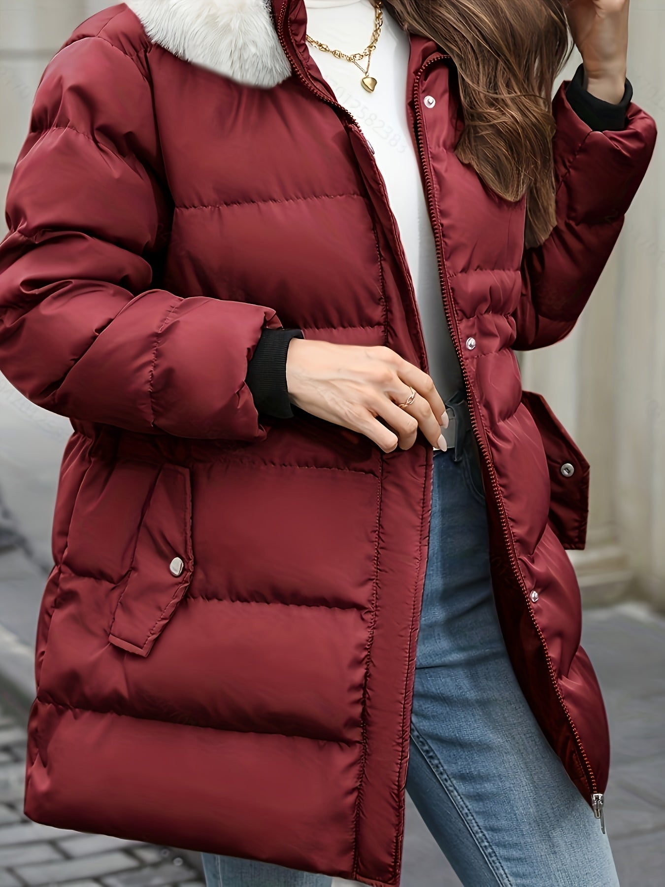 Blouson chaud à la mode grande taille femmes du XL au 5XL MAEJORKEN