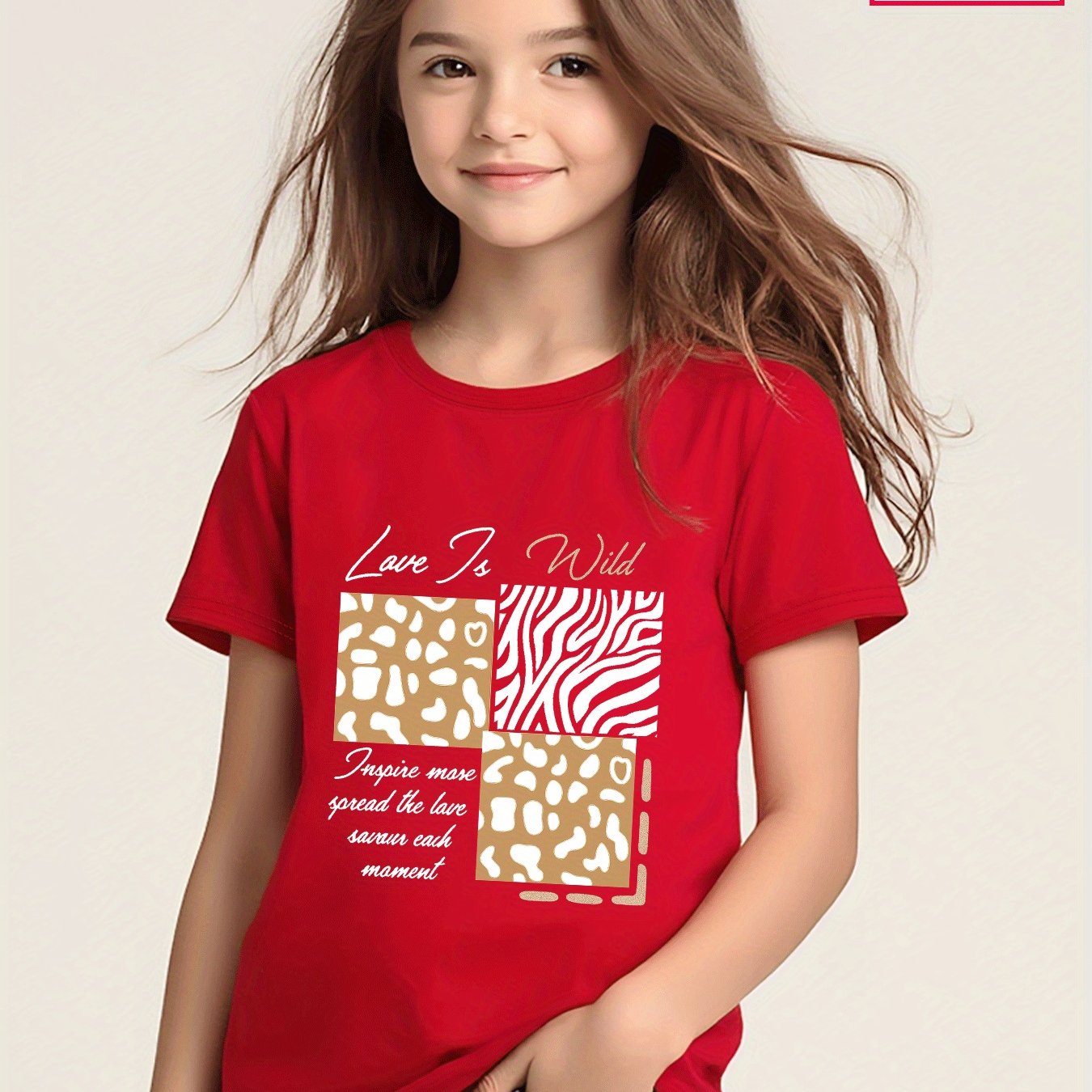 T-shirt en coton pour filles imprimé du 3 au 14 ans