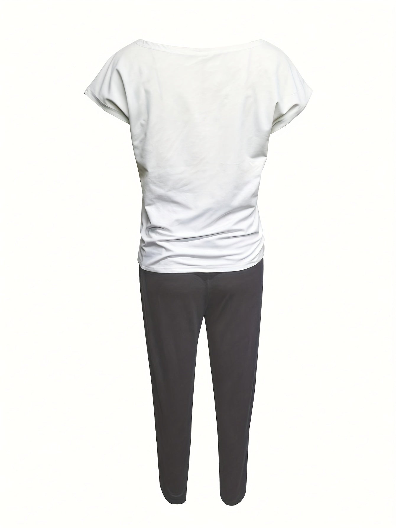 Ensemble t-shirt à manches courtes et pantalon à imprimé cœur du S au 2XL