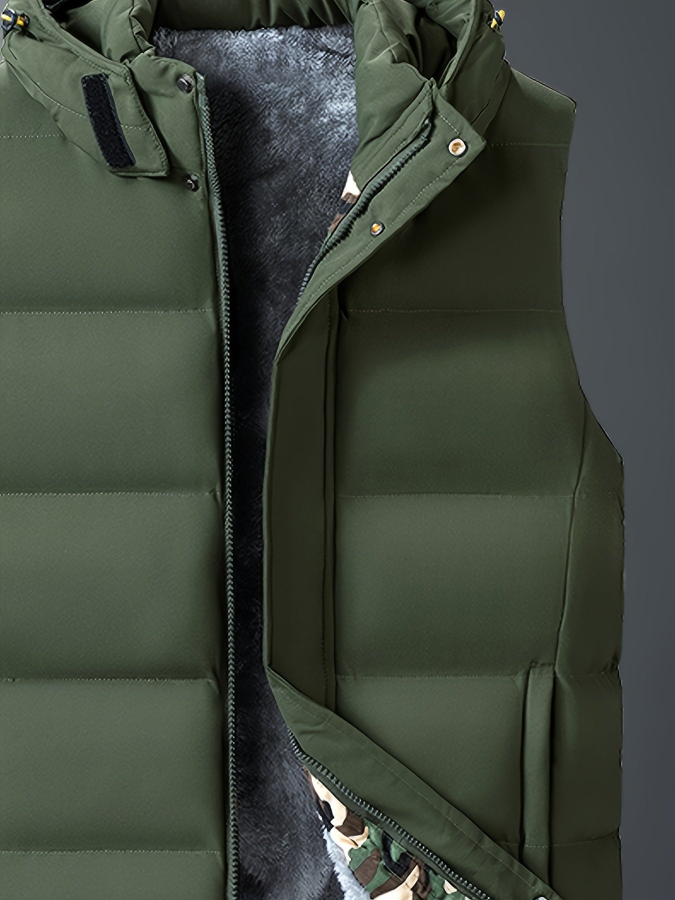 Gilet sans manches à capuche doublé polaire grande taille du 4XL au 7XL MAEJORKEN