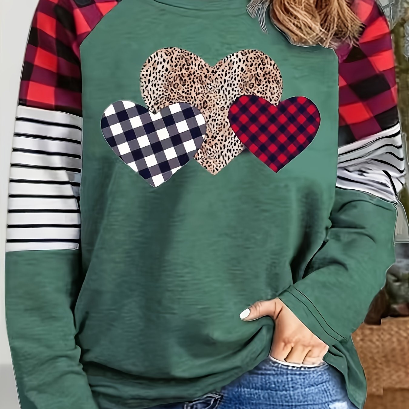 Sweat-shirt décontracté à manches longues du 1XL au 5XL