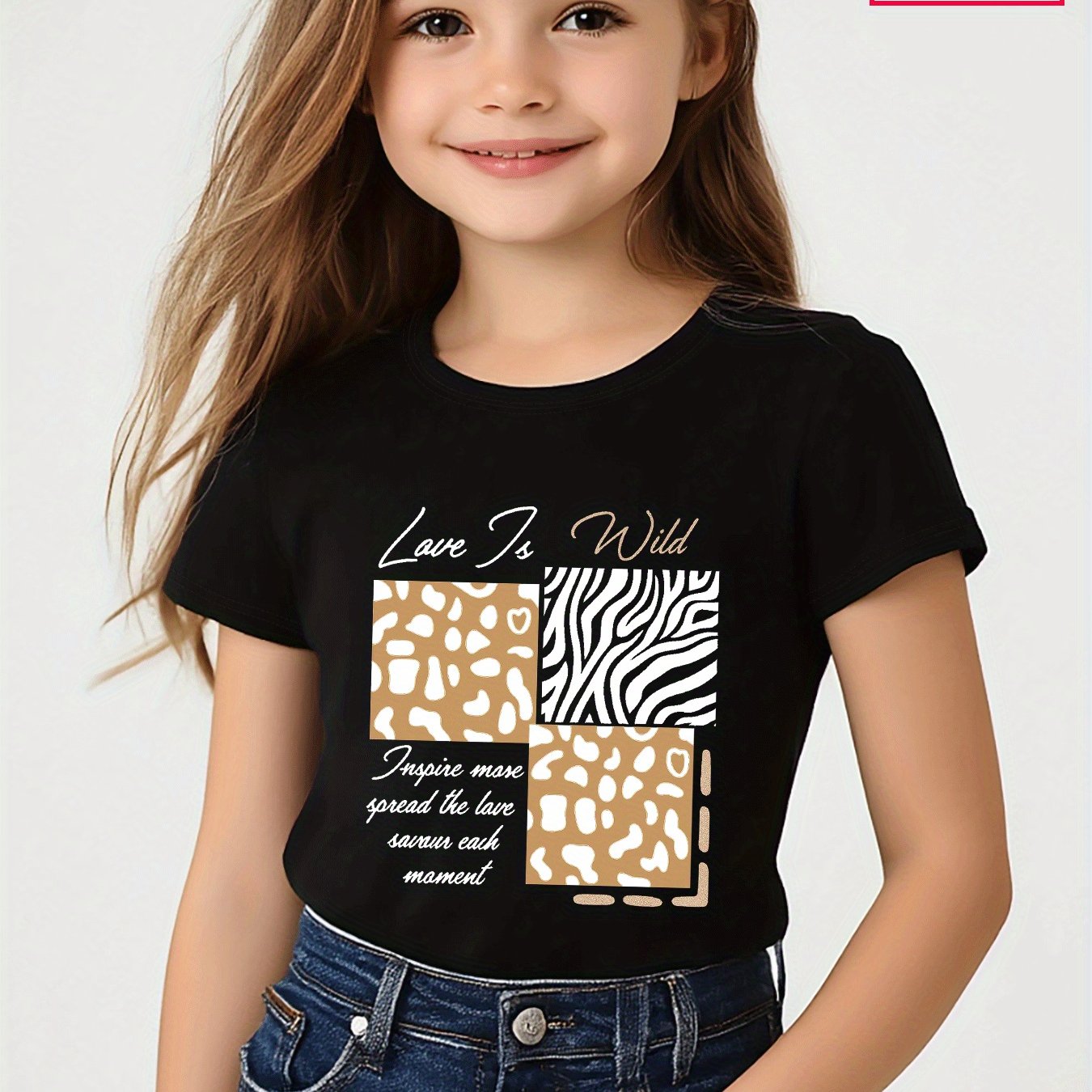 T-shirt en coton pour filles imprimé du 3 au 14 ans