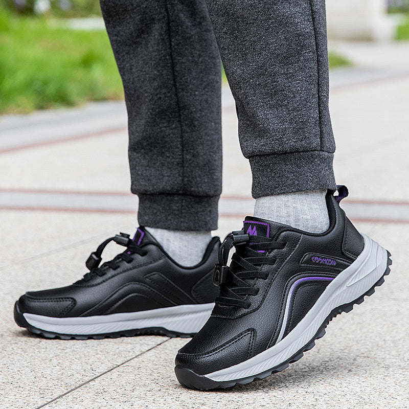 Women'S Non-Slip Walking Shoes - Slip-Resistant Rubber Sole, Cushioned TPR Outsole, Lace-Up Closure - All-Season Elderly Shoes for Seniors, Everyday & Formal Events - PU Synthetic Cover Upper - Non-Slip Grip for Stability & S MAEJORKEN