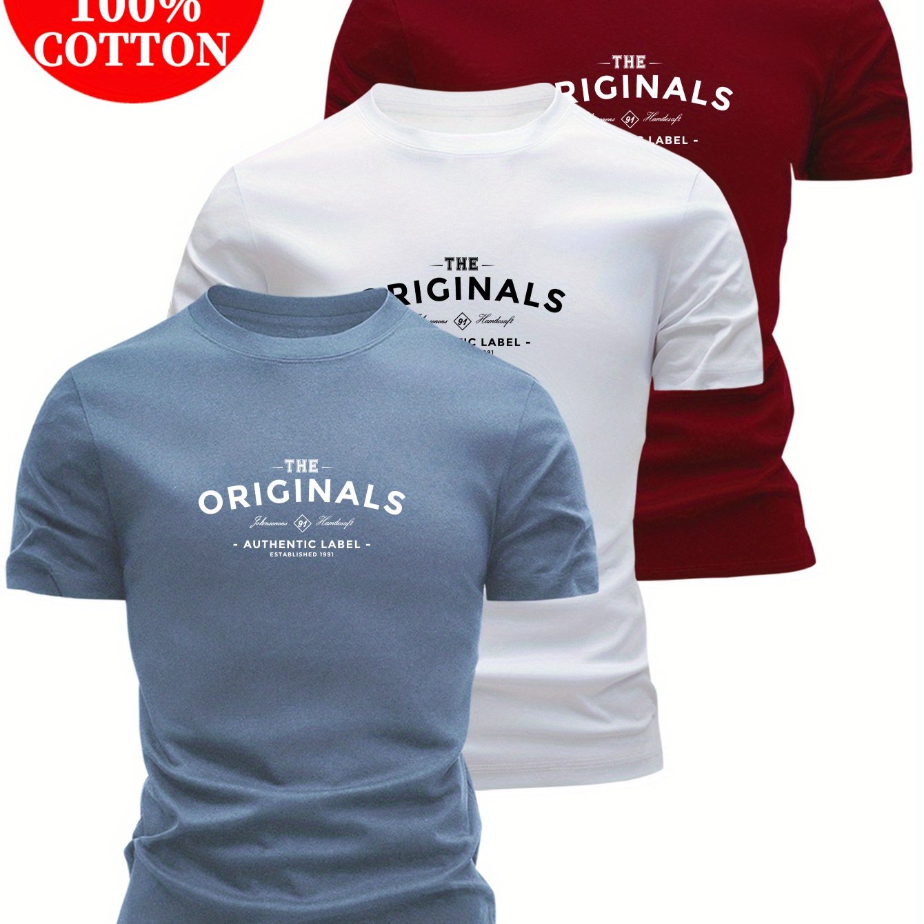Lot de 3 t-shirts 100% coton " the originals " du XS au 3XL