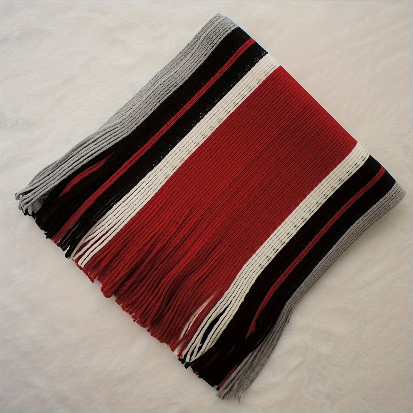 Echarpe élégante en tricot rayé - acrylique chaud MAEJORKEN