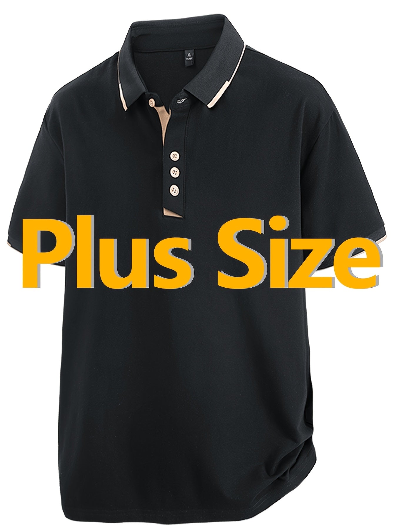 Men's Big & Tall Shirt - Soft Breathable Stretch Fabric Button-Up Collar Shirt, Non-Transparent Solid Color Collar Blouse for Business Casual, Golf, Casual Attire - Available in Black, Dark Navy, Grey, More Colors - Men/Teens MAEJORKEN
