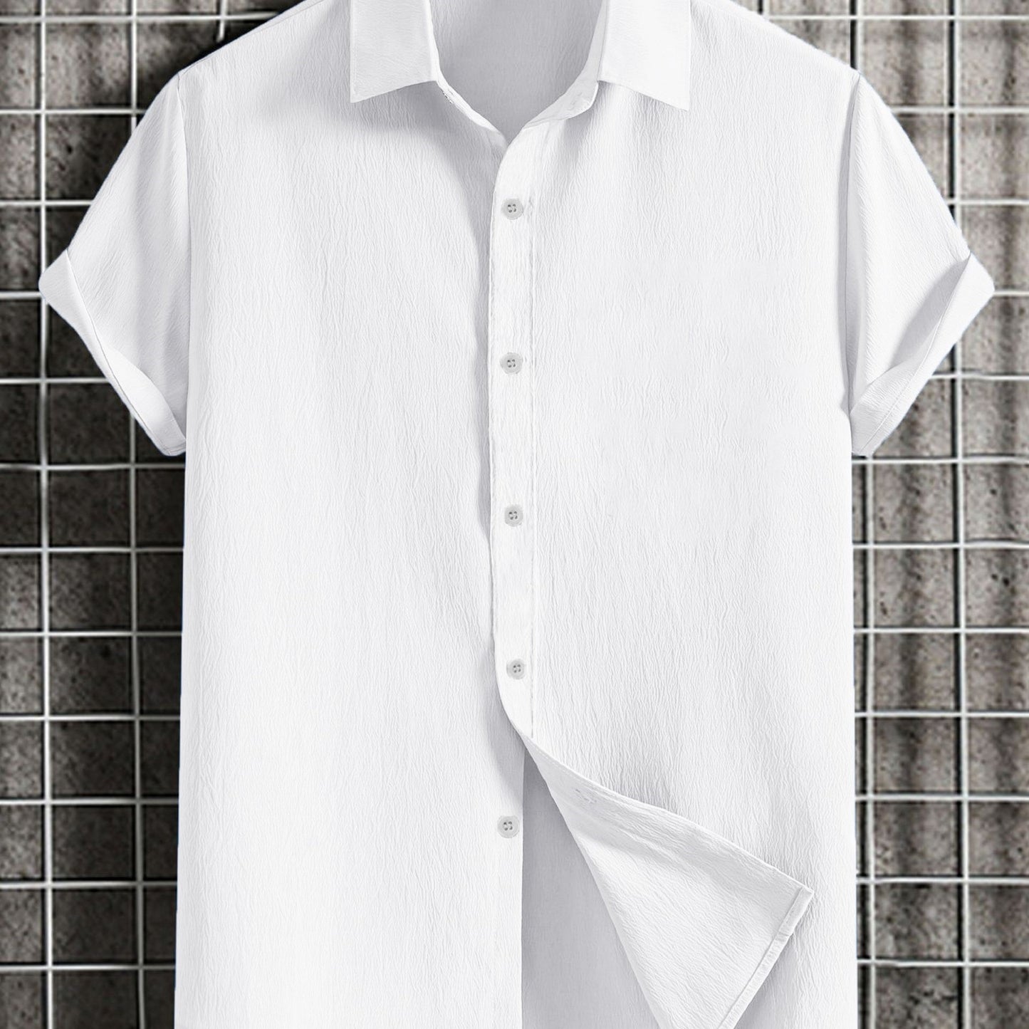 Chemise à manches courtes en pur coton du XS au 2XL