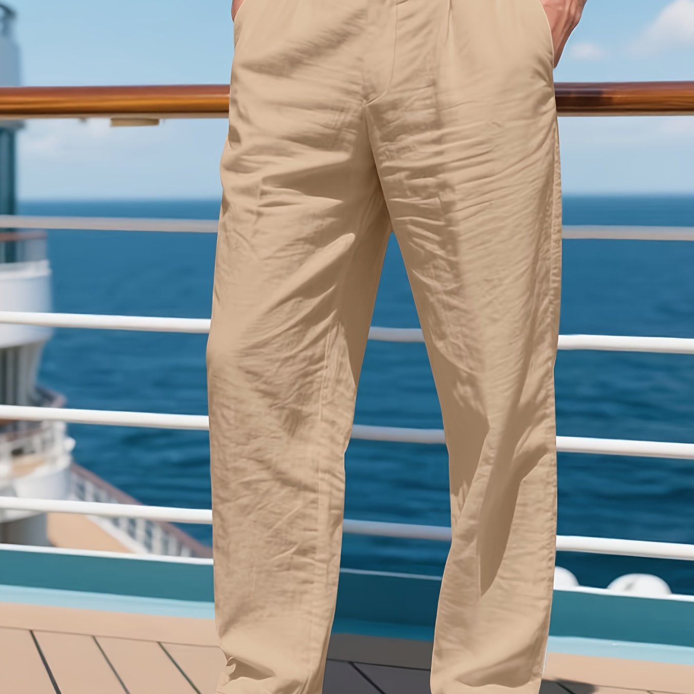Pantalon en lin jambe large , coupe ample du S au 3XL MAEJORKEN