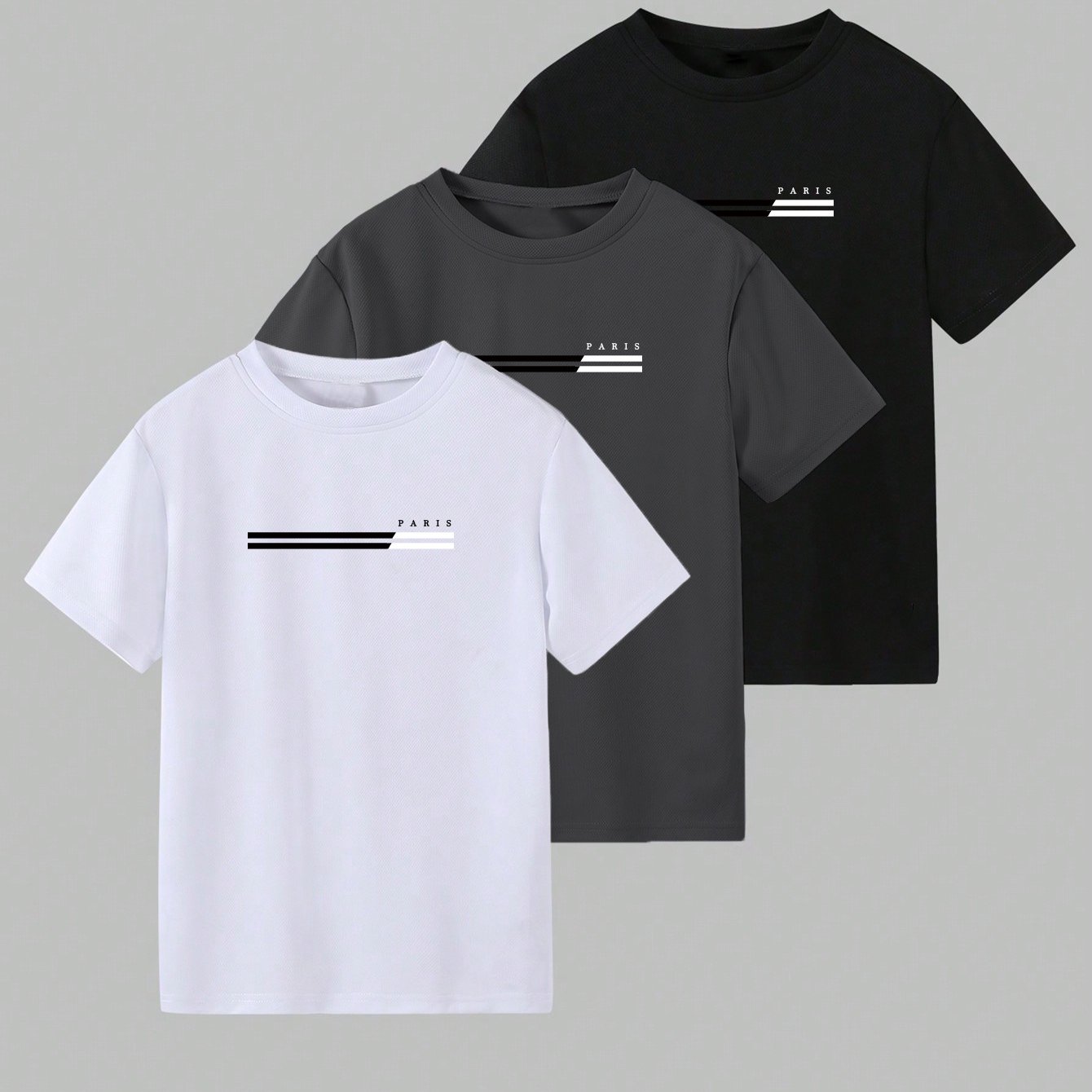Lot de 3 t-shirts à manches courtes pour garçons du 8 au 14 ans MAEJORKEN