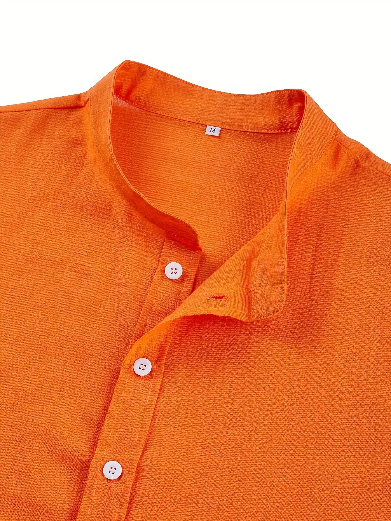 Chemise à manches courtes en coton col montant du S au 3XL MAEJORKEN