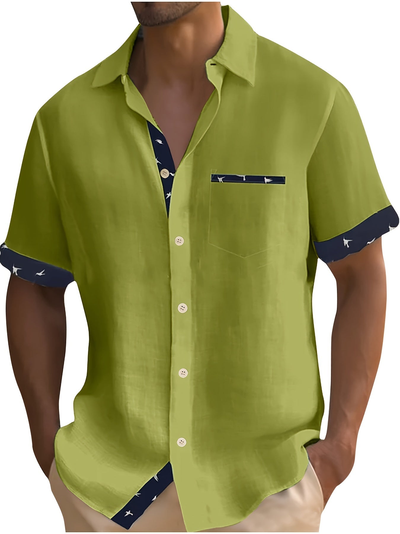 Chemise élégante en mélange de coton assorti de couleur du S au 3XL