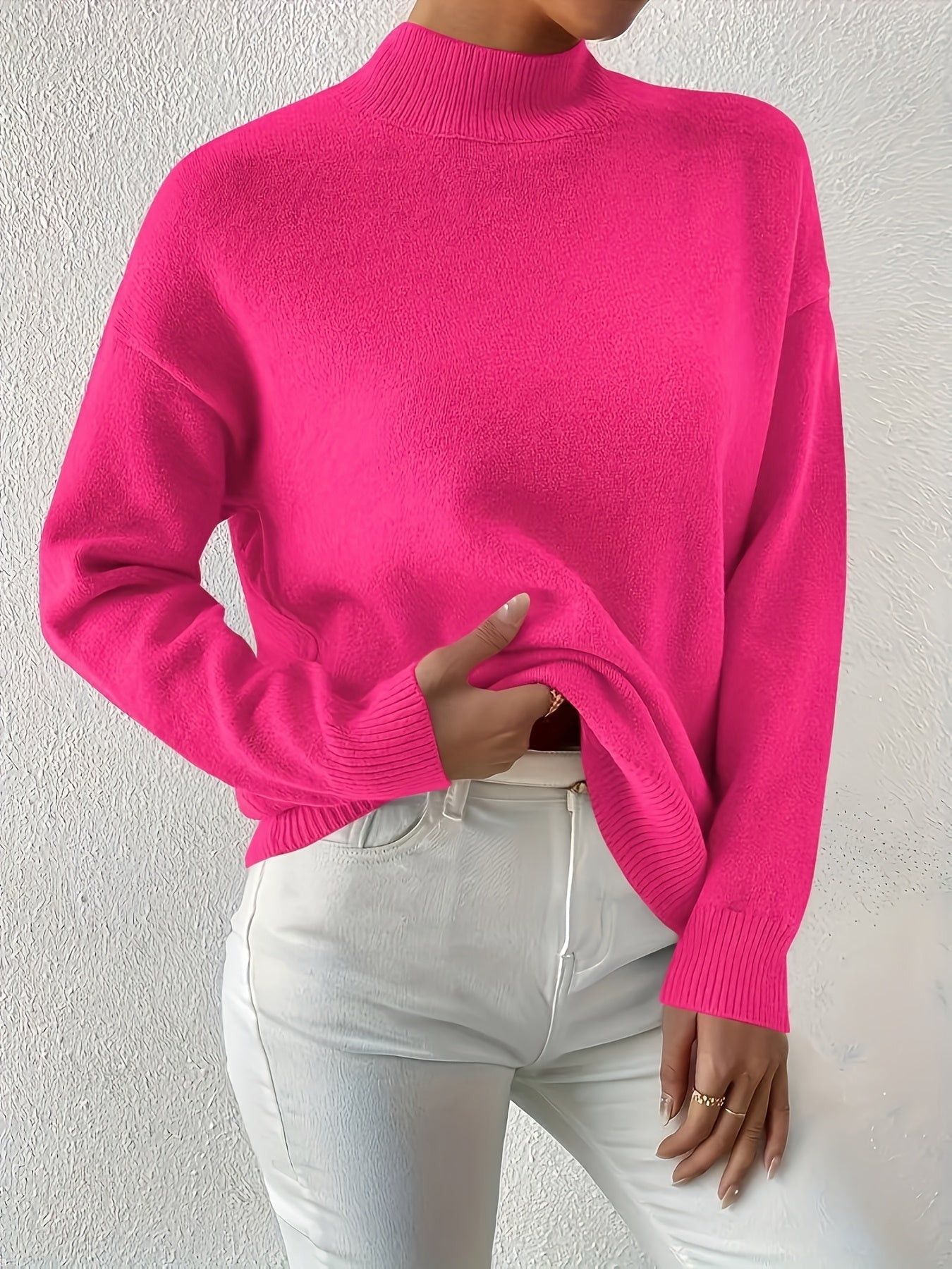Pull en tricot à col montant grande taille du XL au 5XL MAEJORKEN