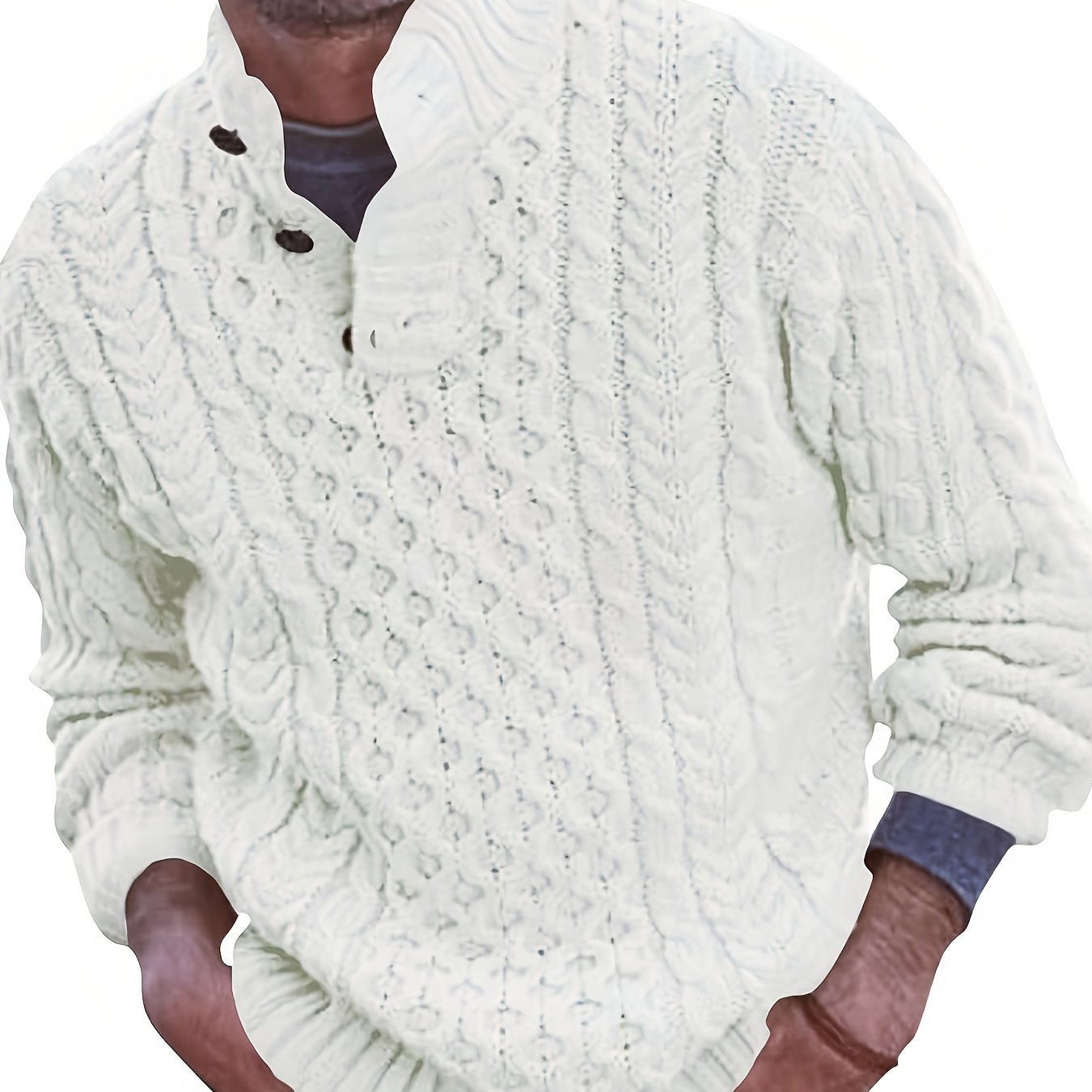 Pull couleur unie col montant grande taille du 2XL au 7XL MAEJORKEN