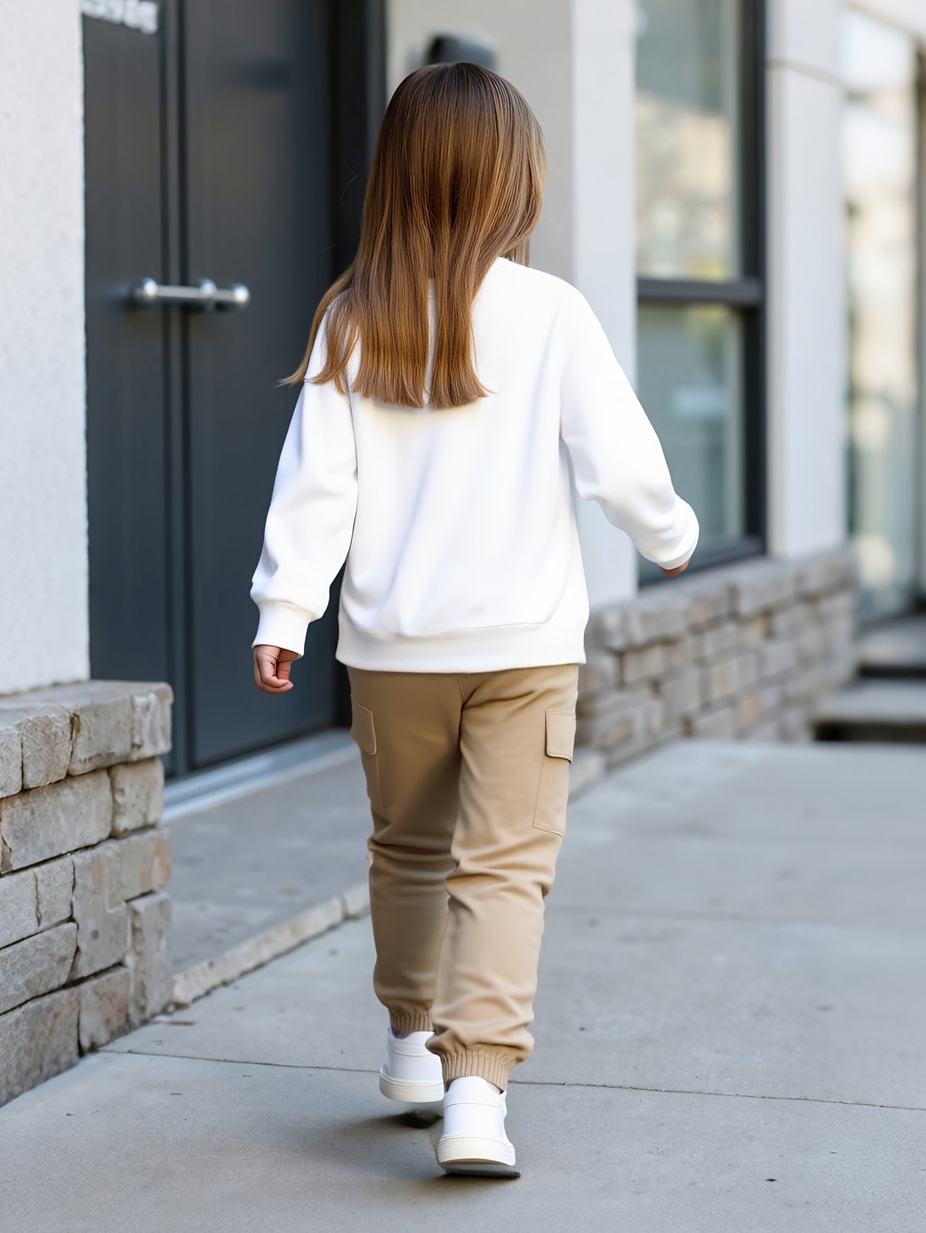 Ensemble pantalon cargo et haut à manches longues pour filles du 4 au 12 ans MAEJORKEN