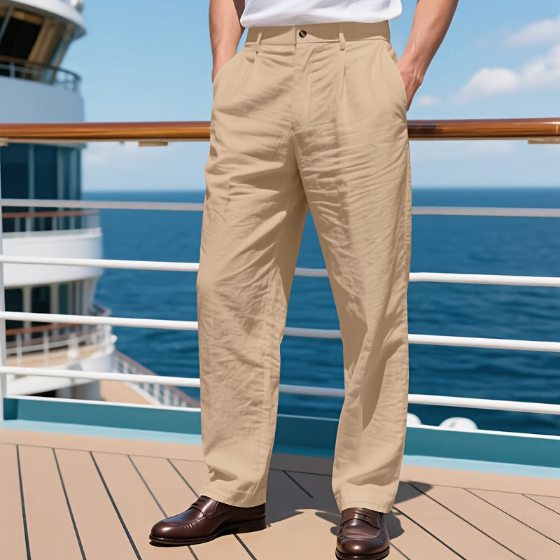 Pantalon en lin jambe large , coupe ample du S au 3XL MAEJORKEN