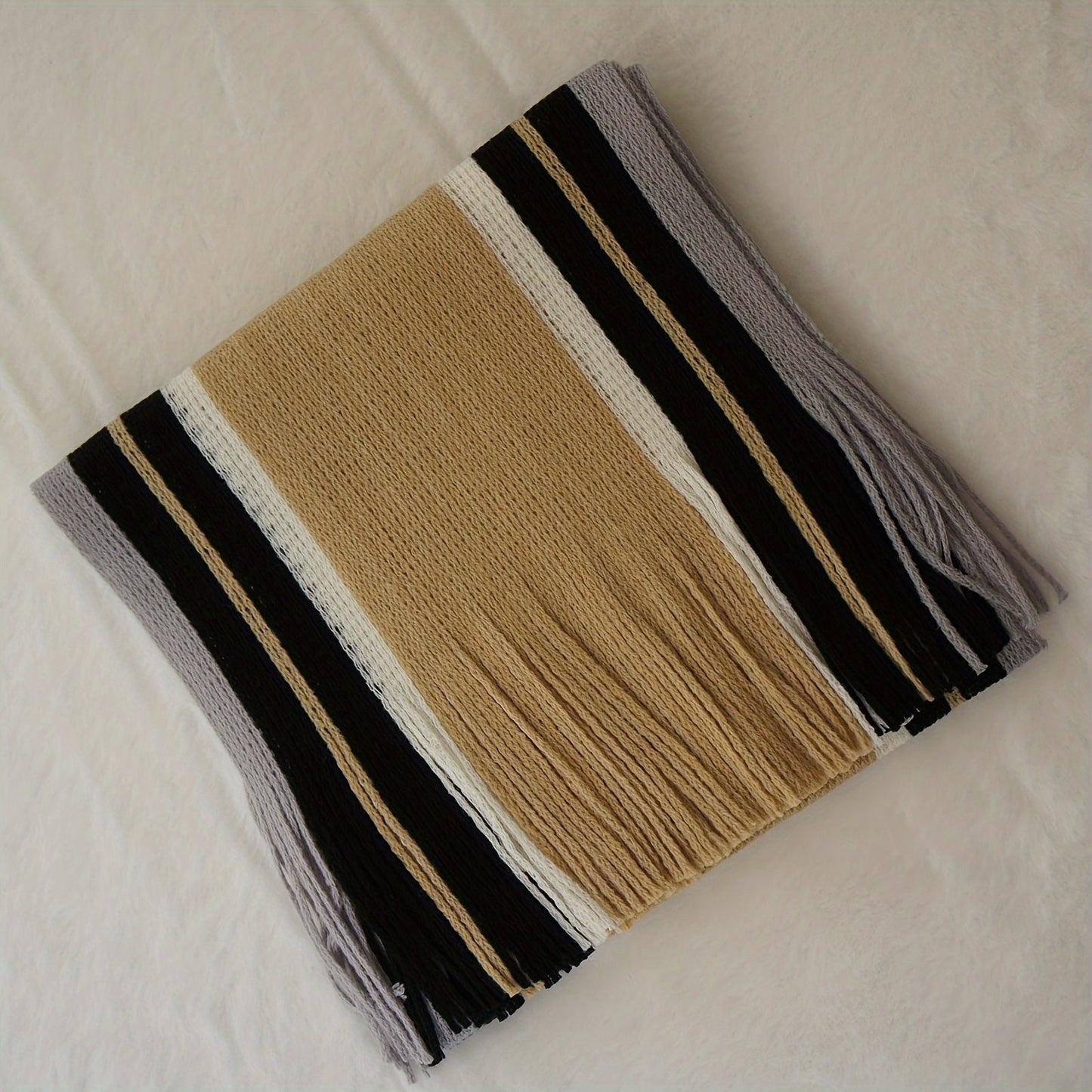 Echarpe élégante en tricot rayé - acrylique chaud MAEJORKEN
