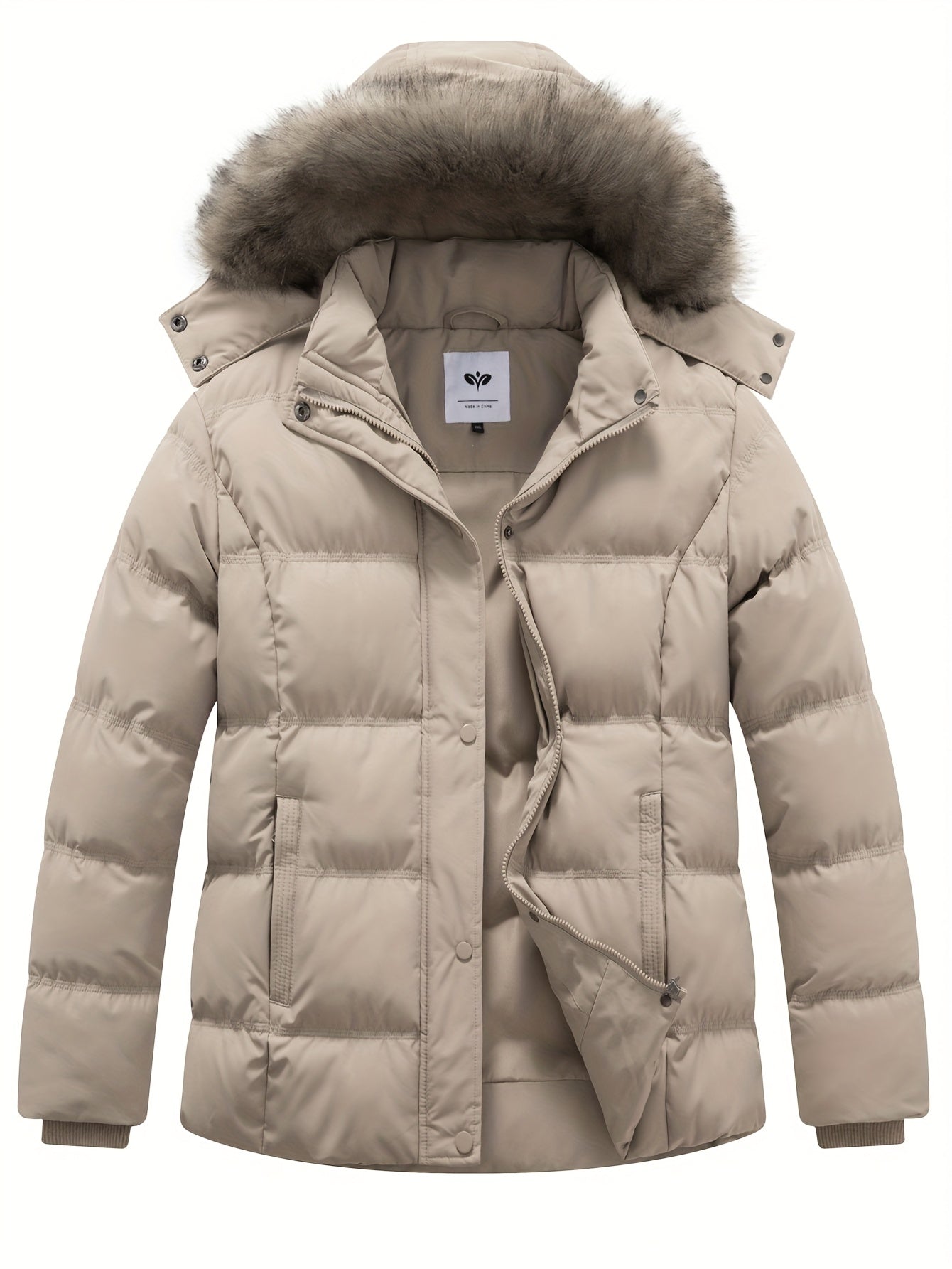 Manteau d hiver épais à capuche détachable en fausse fourrure femmes grande taille du XL au 5XL MAEJORKEN