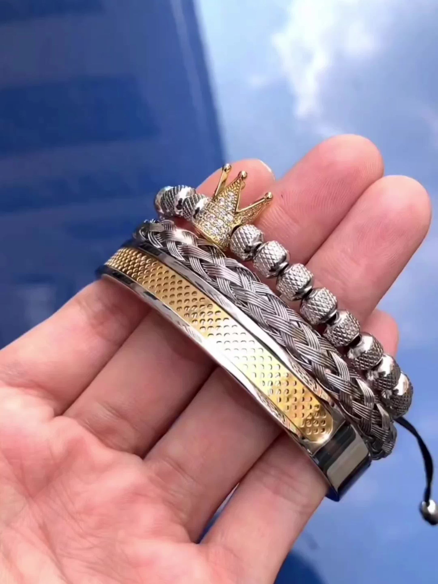 Ensemble de bracelets de luxe pour hommes avec couronne ( coffret non inclus ) MAEJORKEN