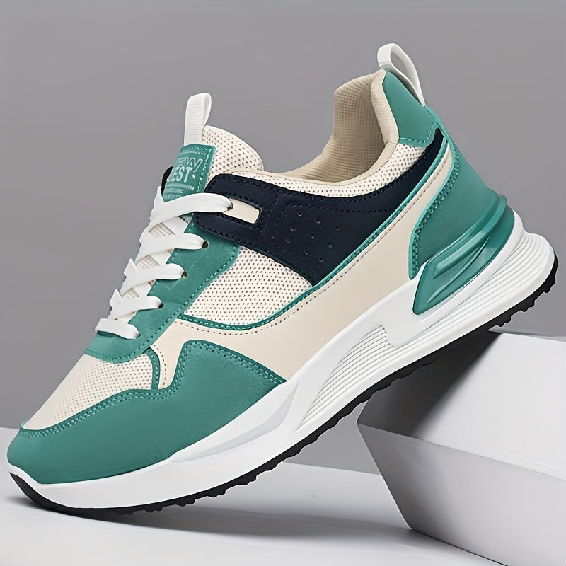 Men's Breathable Mesh Running Sneakers - Lightweight Casual Sneakers with Non-Slip PVC Sole, Lace-Up Design for Everyday & Outdoor Wear, Everyday Shoes | Unisex Sneakers | Comfortable Fit MAEJORKEN