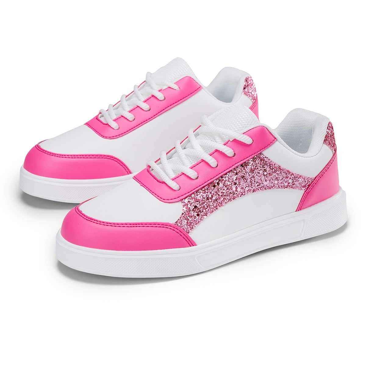 Baskets à sequins blancs et roses du 35,5 au 40