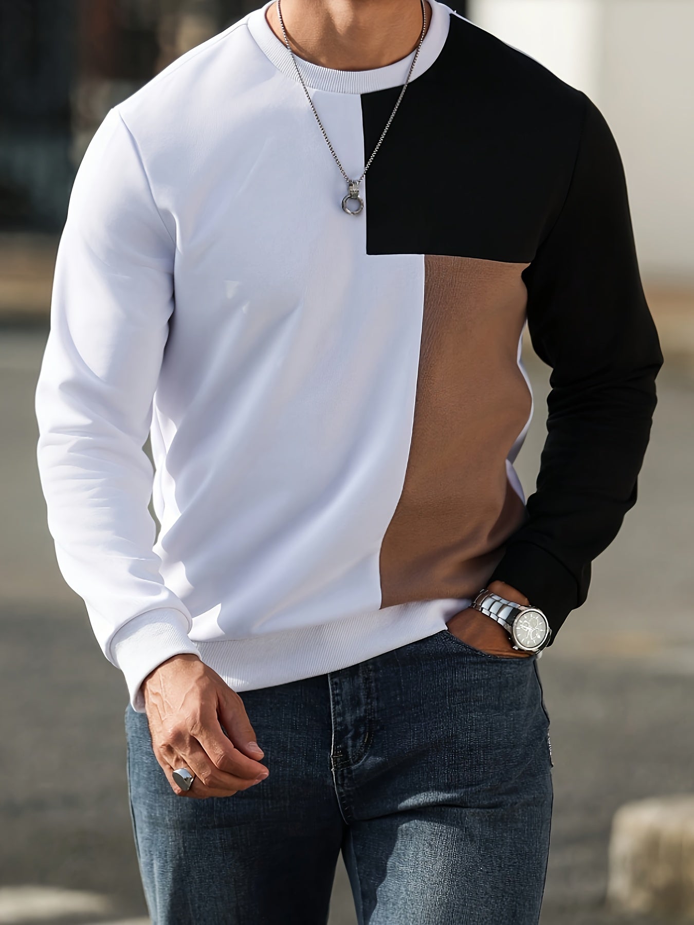 Pull à col rond hommes du S au 2XL MAEJORKEN