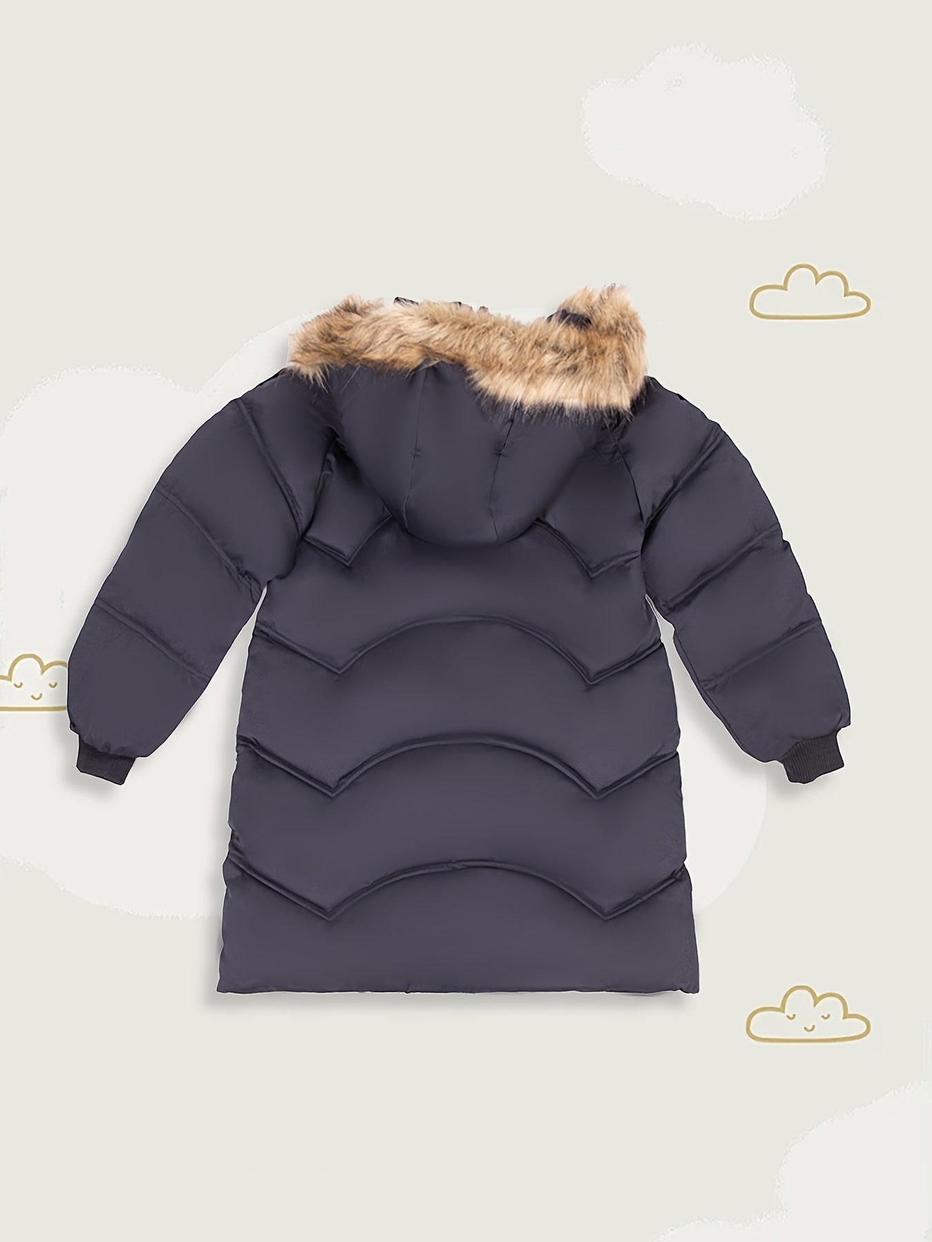Manteau long avec fermeture à glissière pour filles du 7 au 16 ans