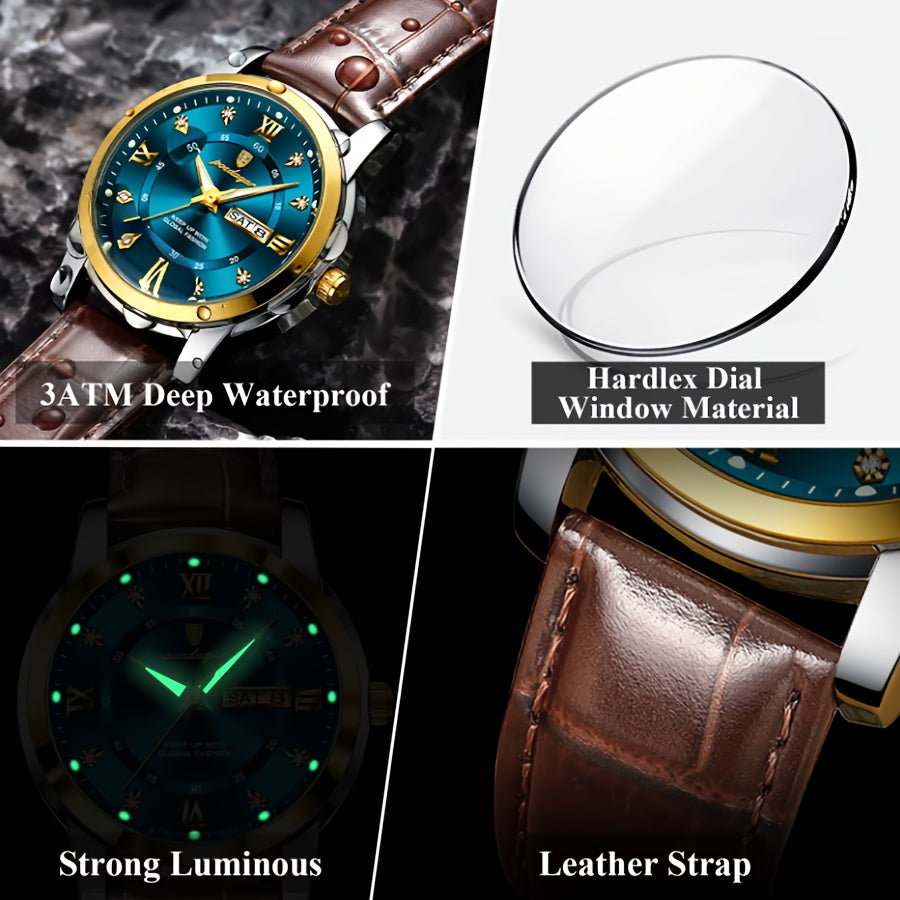 Montre à quartz élégante en simili cuir ( coffret non inclus ) MAEJORKEN