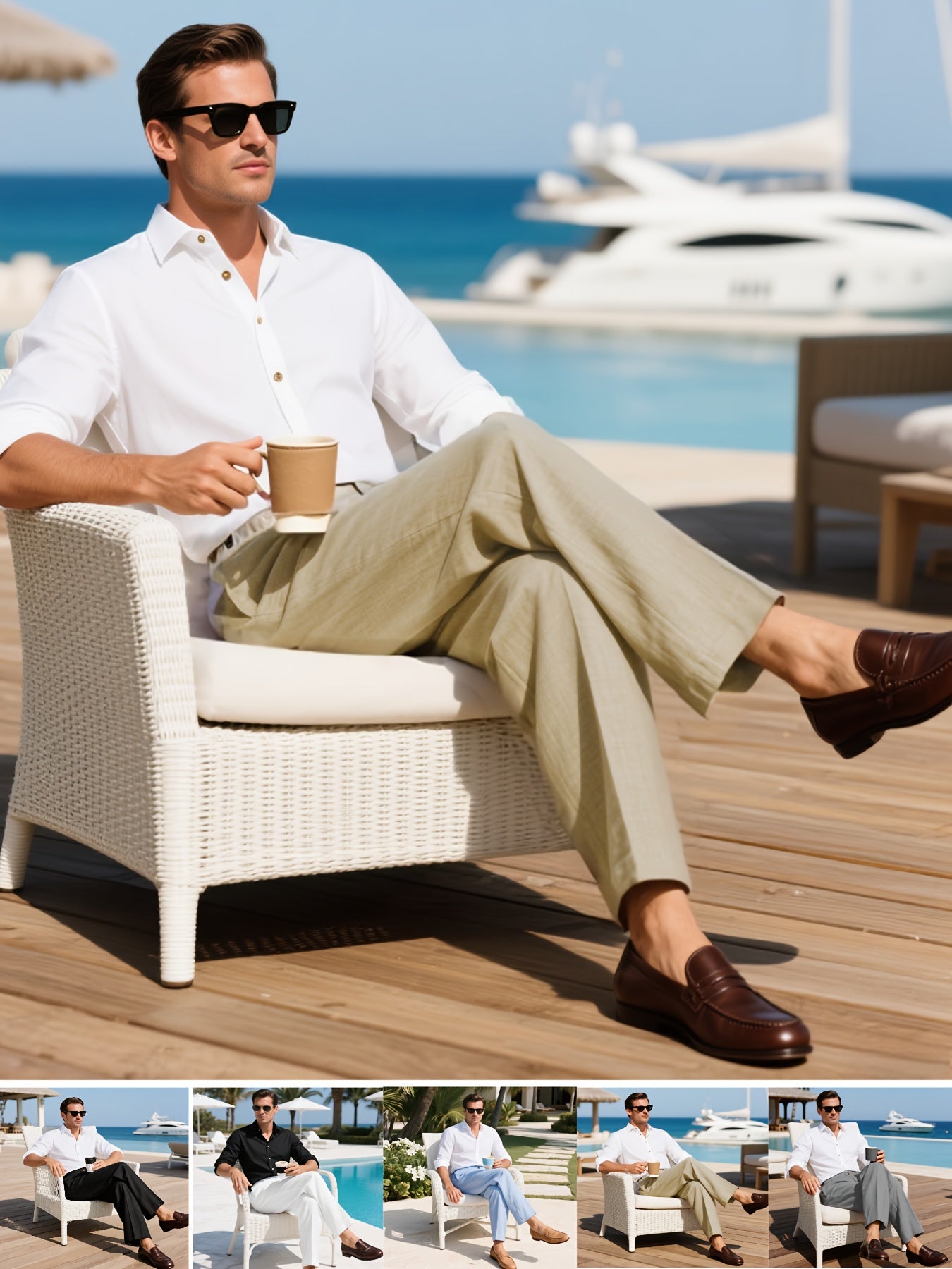 Men's Linen Suit Pants - Heavy-Duty Non-Stretch All-Season Business & Formal Wear, Light Business Casual Dress Trousers with White Piping (Matching Jacket Required), Versatile for Weddings & Office - Ideal Gift MAEJORKEN