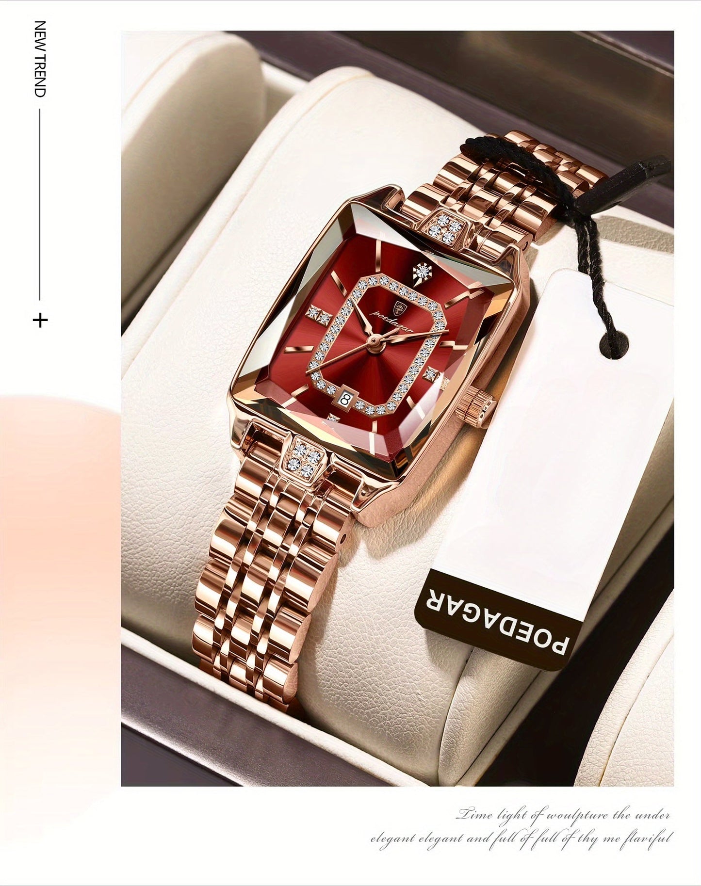 Montre à quartz élégante en acier inoxydable avec cadran lumineux ( coffret non inclus ) MAEJORKEN