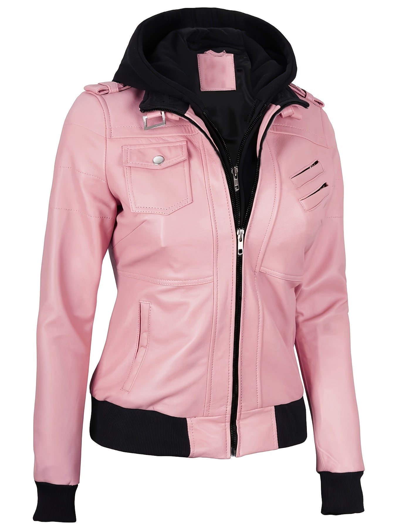 Blouson en cuir zippé élégant pour femmes du S au 2XL MAEJORKEN