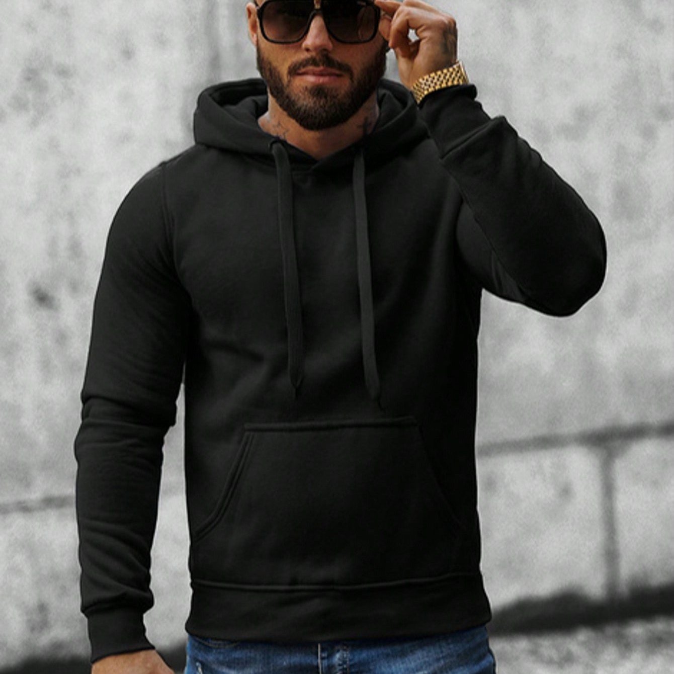 Sweat-shirt à capuche en coton et polyester hommes du M au 2XL MAEJORKEN