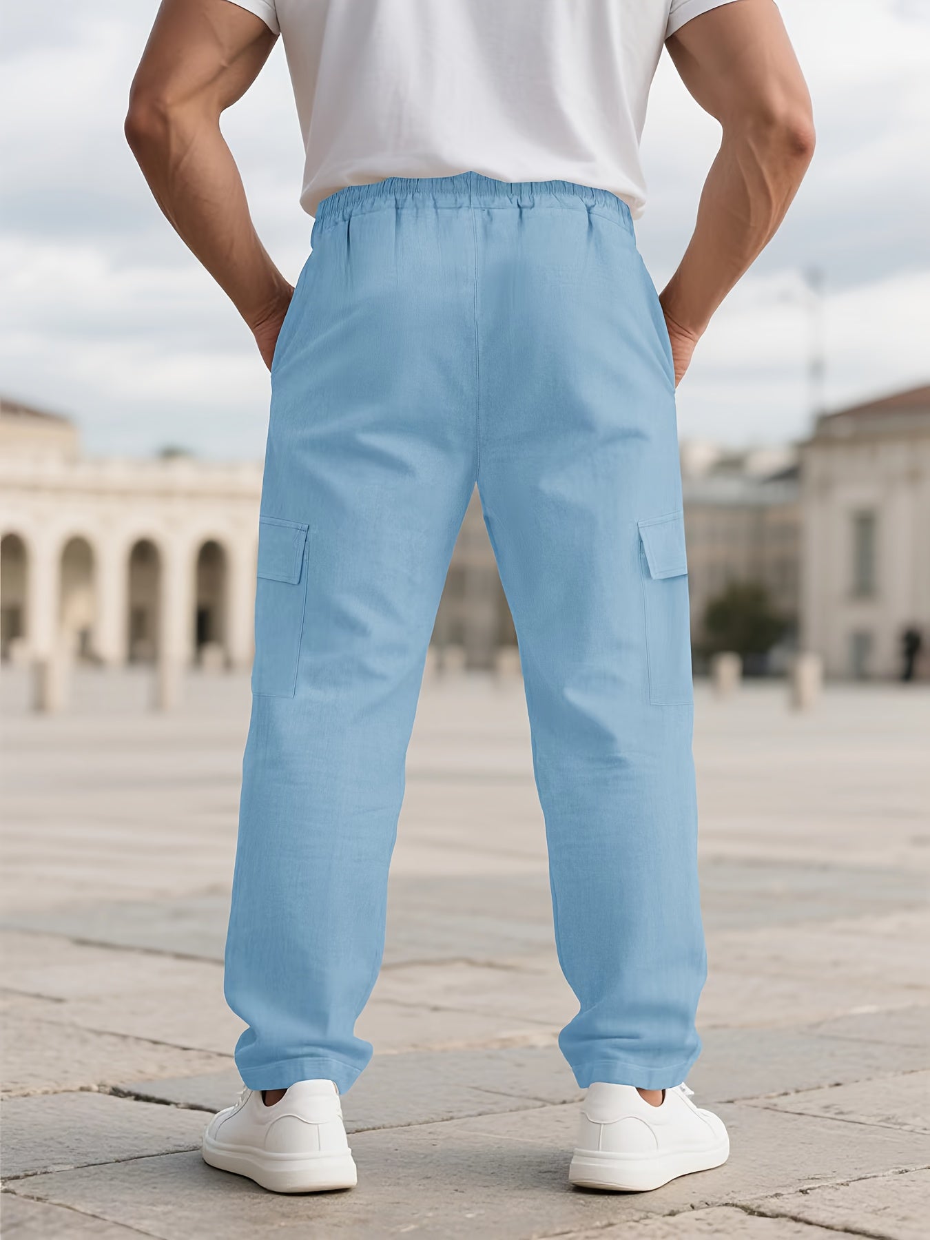 Pantalon cargo en lin multi poches du S au 3XL MAEJORKEN