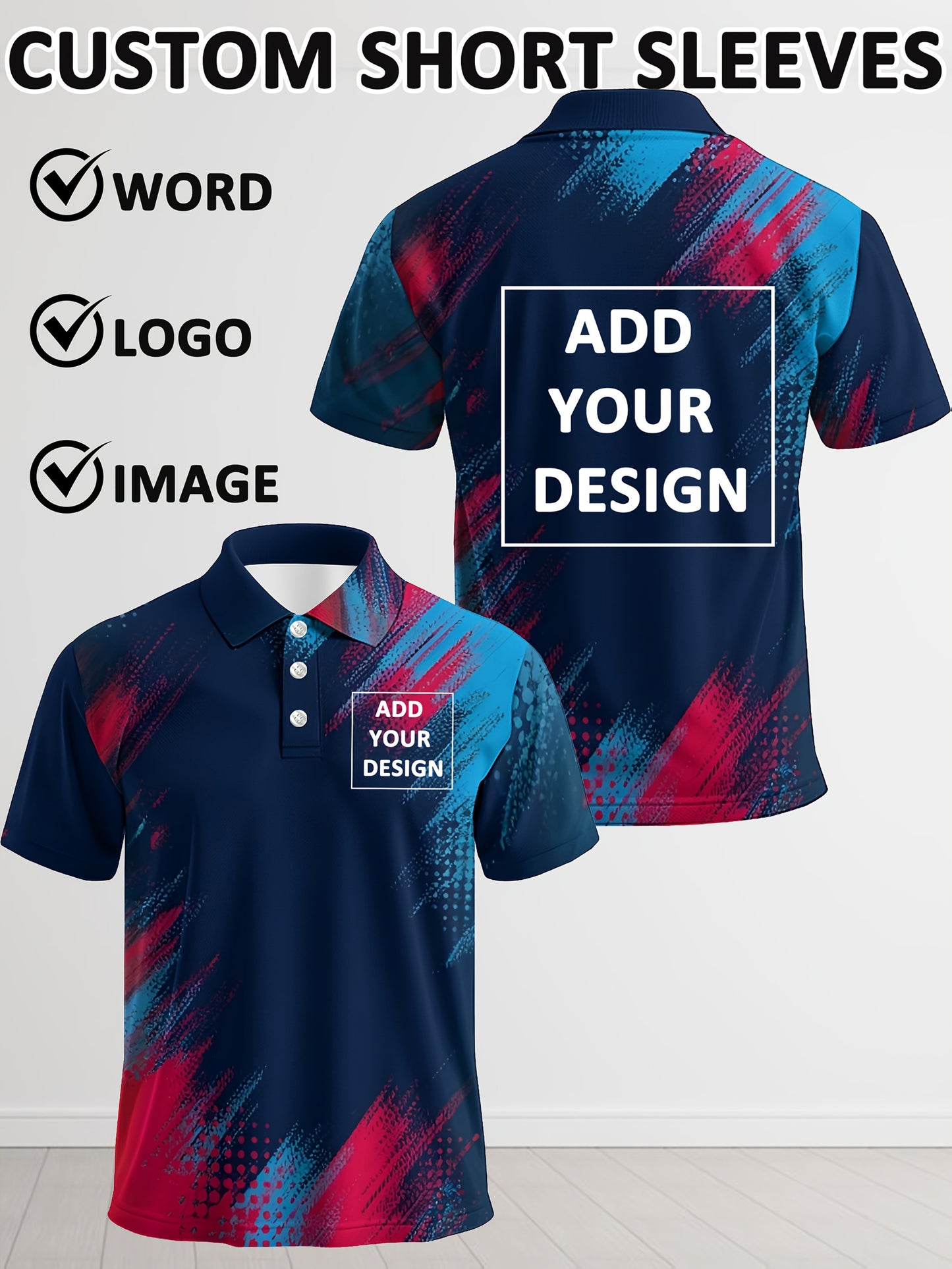 Polo personnalisée logo / texte / image du S au 2XL