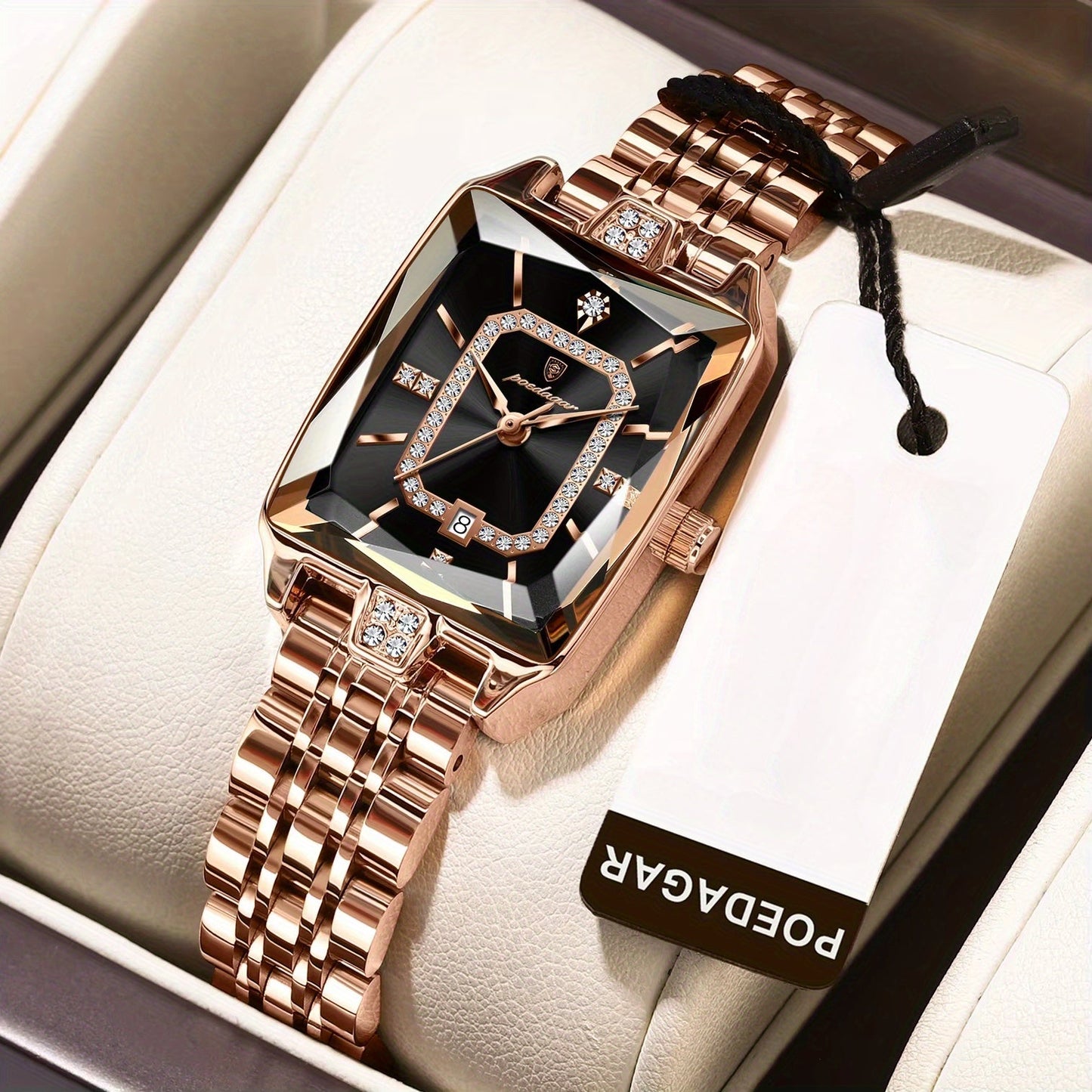 Montre à quartz élégante en acier inoxydable avec cadran lumineux ( coffret non inclus ) MAEJORKEN