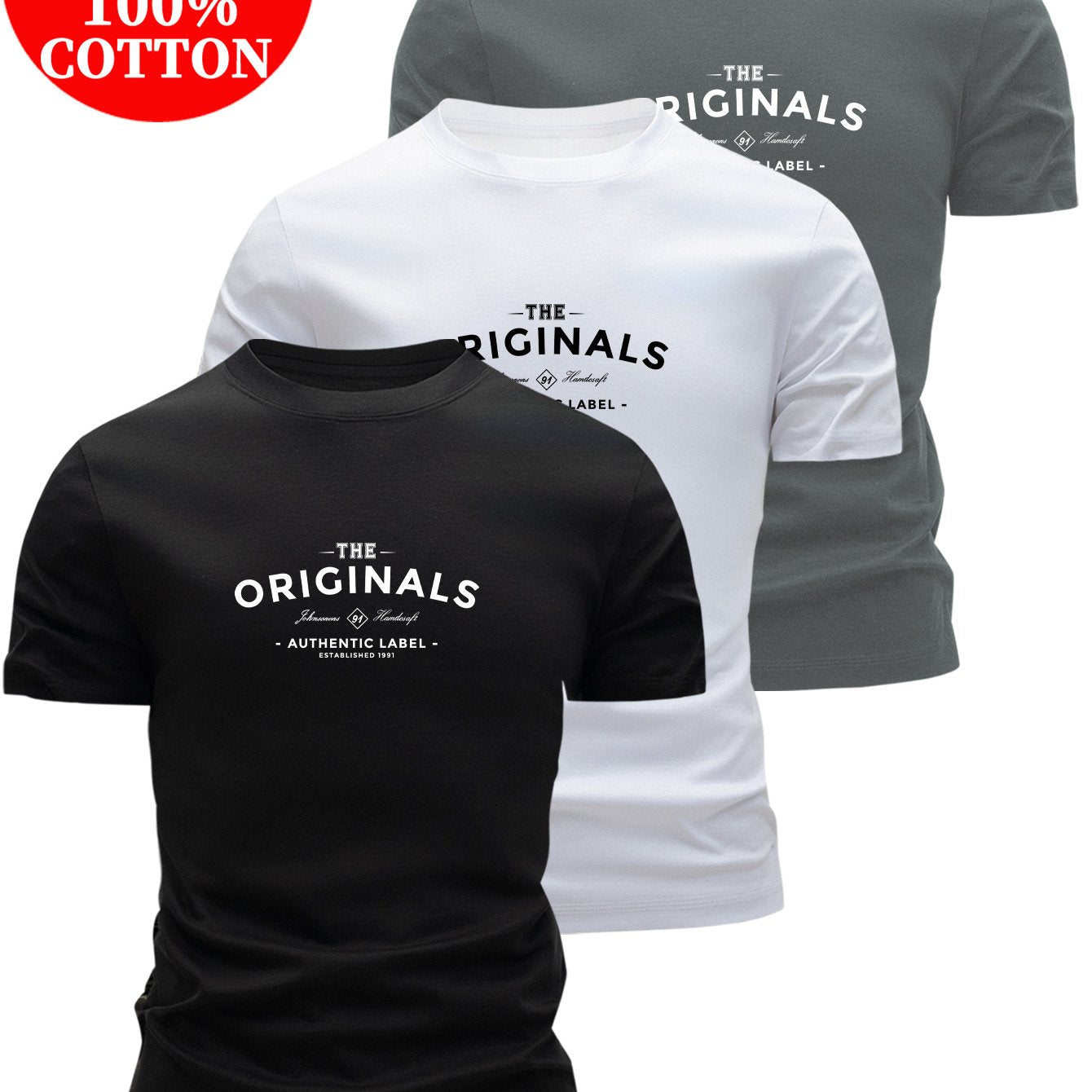 Lot de 3 t-shirts 100% coton " the originals " du XS au 3XL