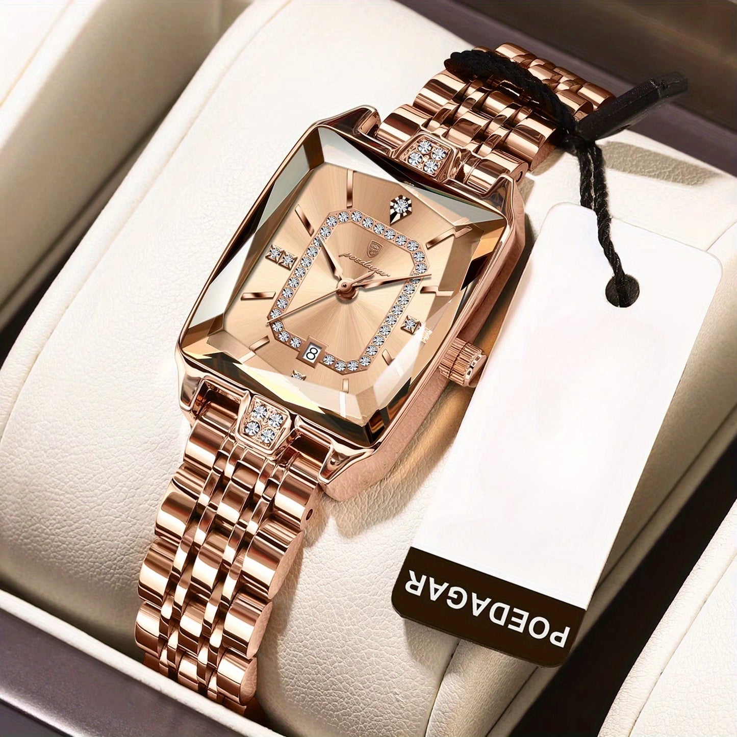 Montre à quartz élégante en acier inoxydable avec cadran lumineux ( coffret non inclus ) MAEJORKEN
