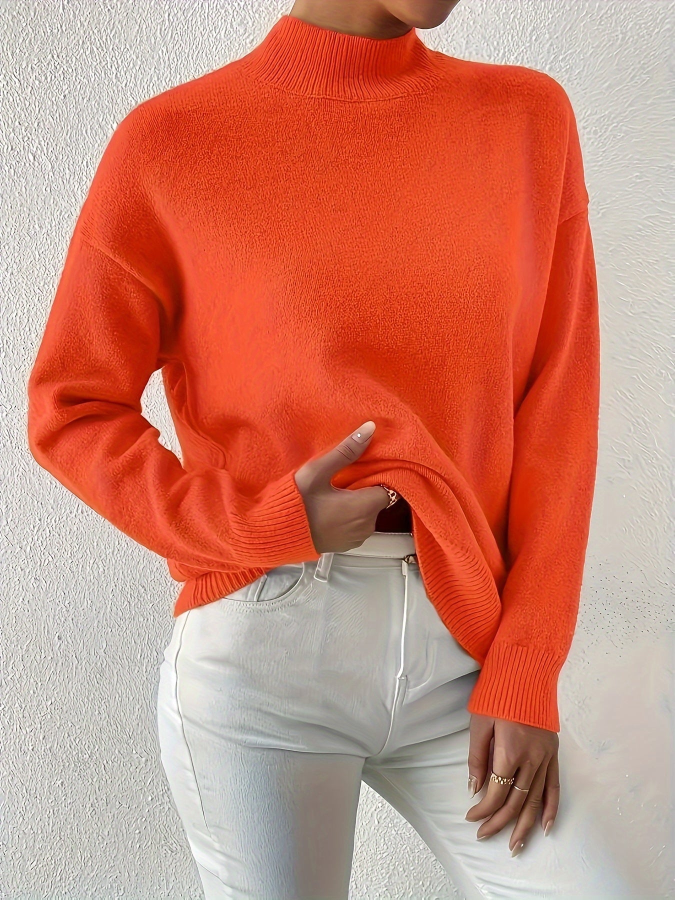 Pull en tricot à col montant grande taille du XL au 5XL MAEJORKEN