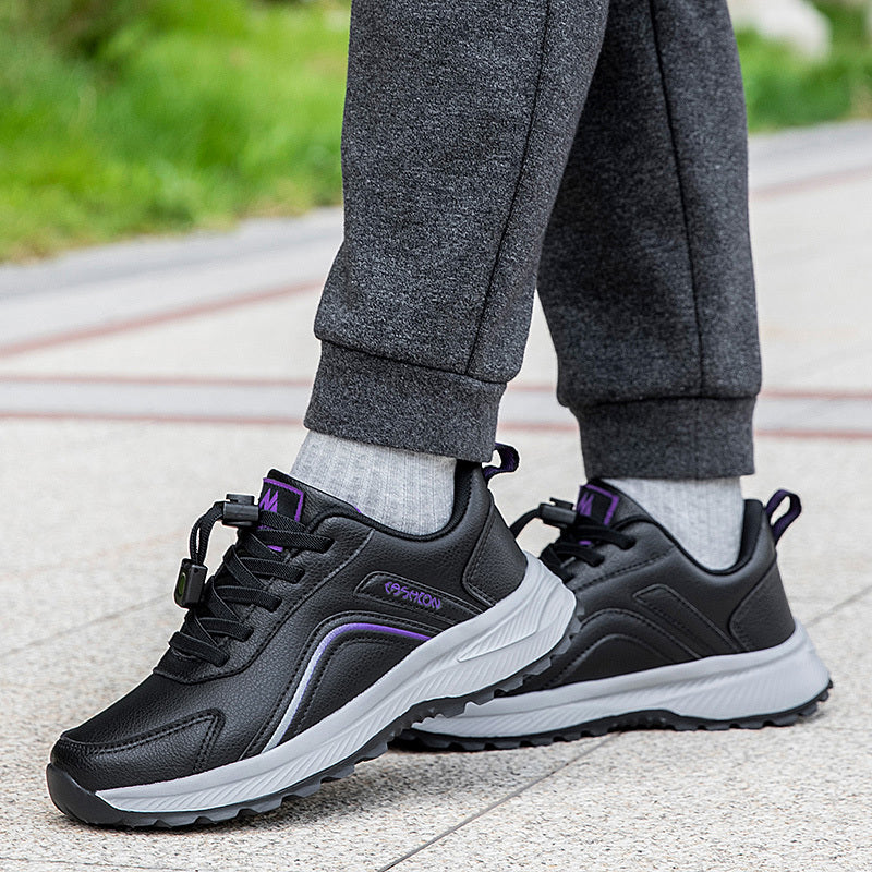 Women'S Non-Slip Walking Shoes - Slip-Resistant Rubber Sole, Cushioned TPR Outsole, Lace-Up Closure - All-Season Elderly Shoes for Seniors, Everyday & Formal Events - PU Synthetic Cover Upper - Non-Slip Grip for Stability & S MAEJORKEN