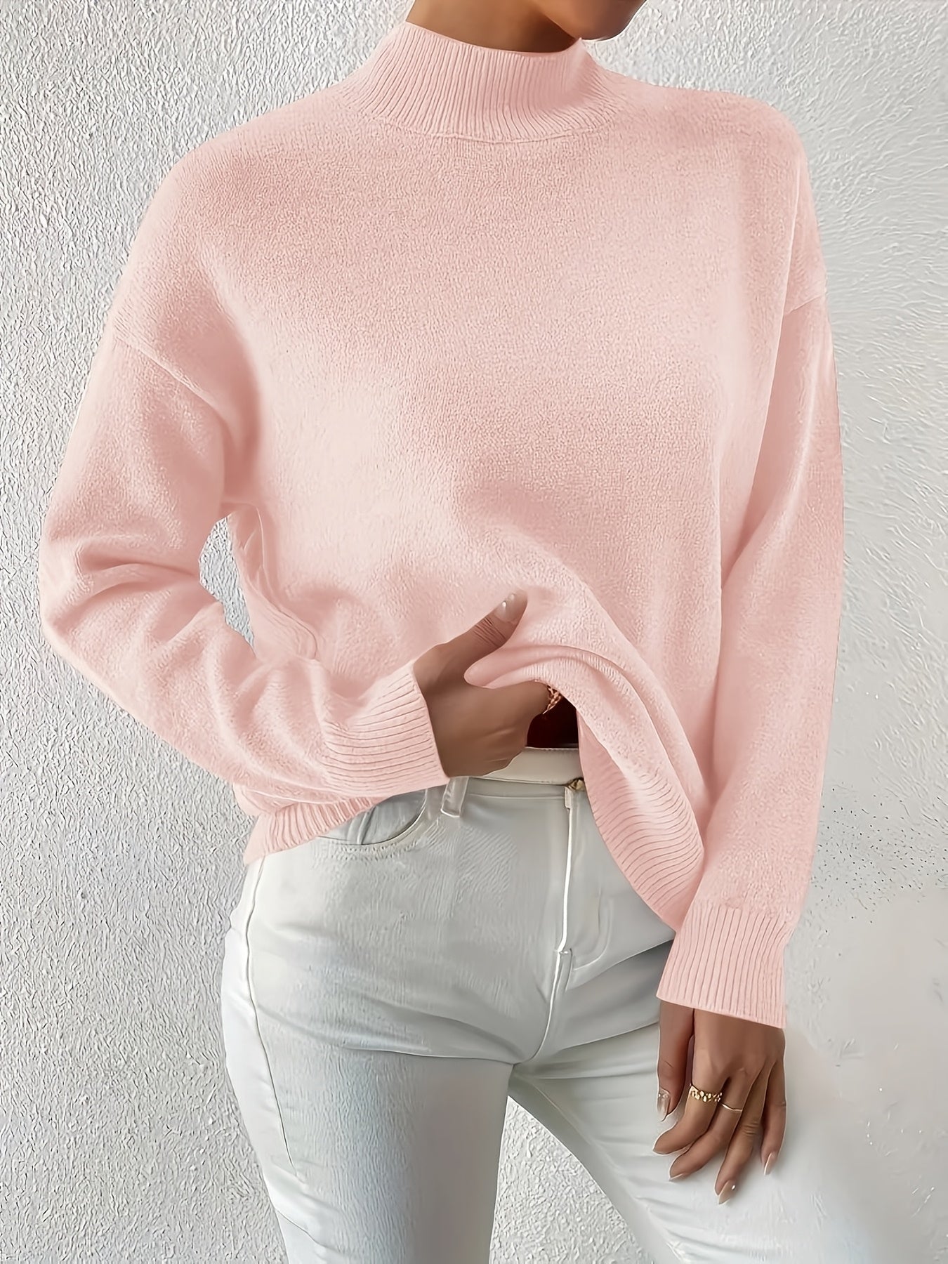 Pull en tricot à col montant grande taille du XL au 5XL MAEJORKEN