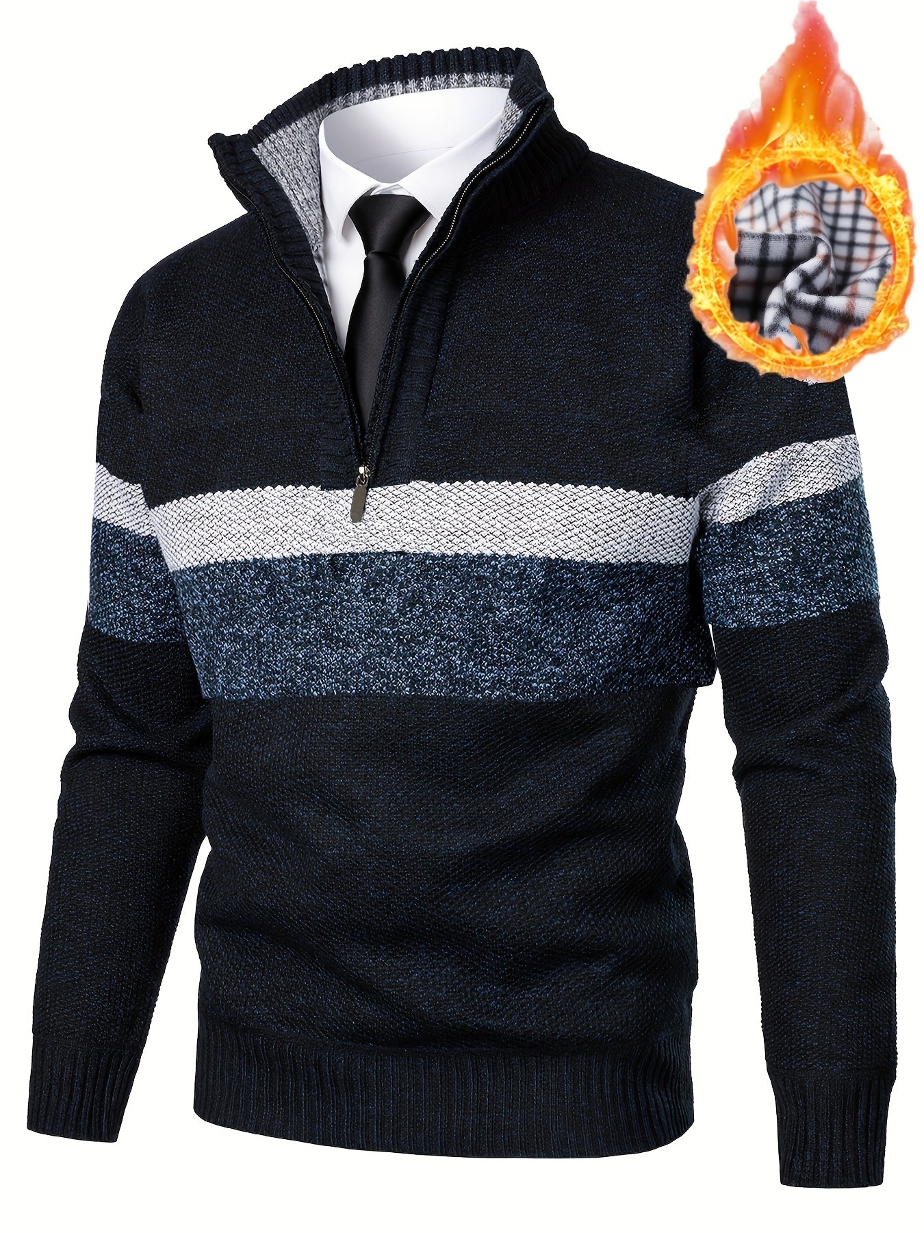 Pull en tricot grande taille à col montant du 2XL au 6XL